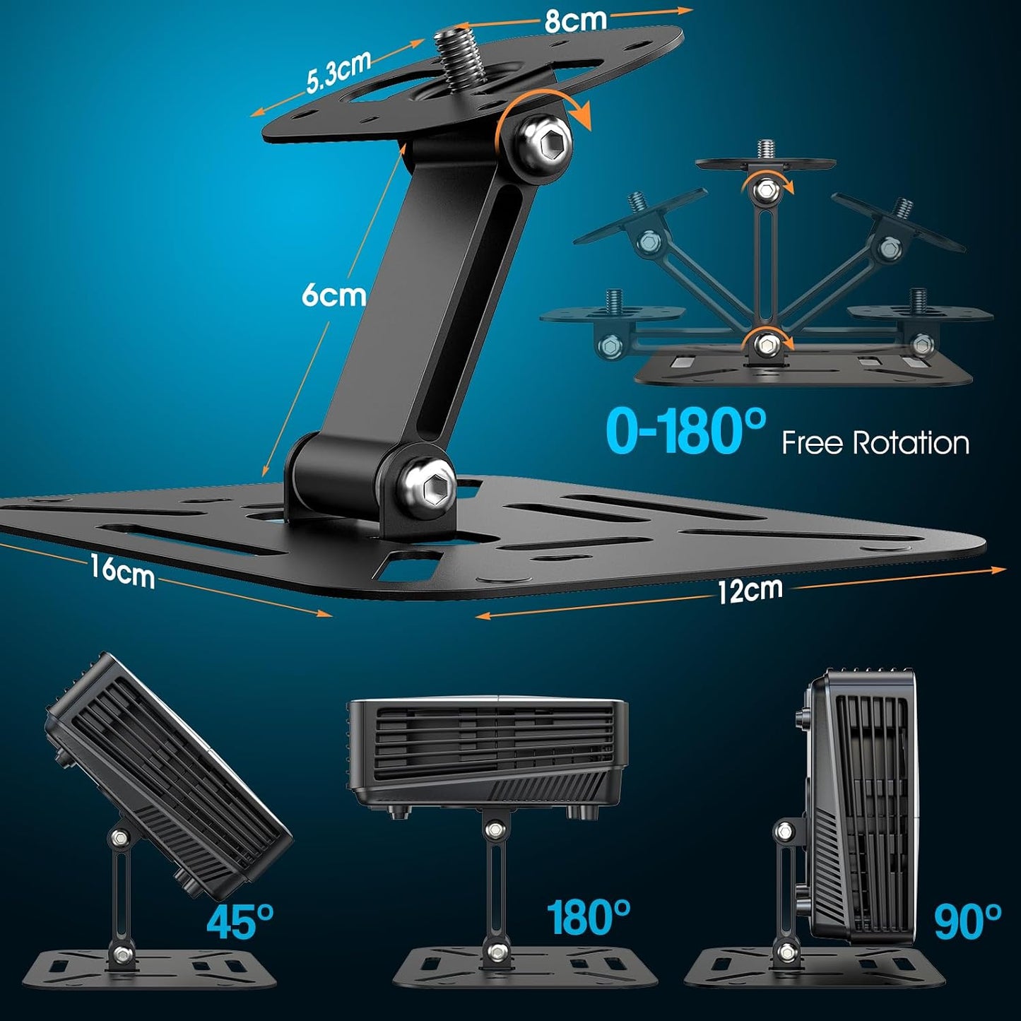 DAWASAPAT Projector Foldable Stand, Mini Projector Stand, Desktop Projector Mount, Table Top Projector Stand with Tilt