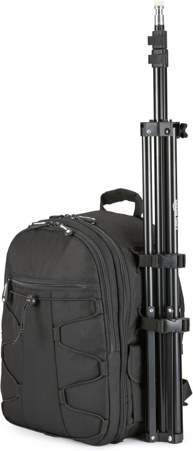 Amazon Basics 2.8-6.7 Pack 2, Portable Aluminum Photography Light Stand Tripod with Case, Adjustable Feet, of Black