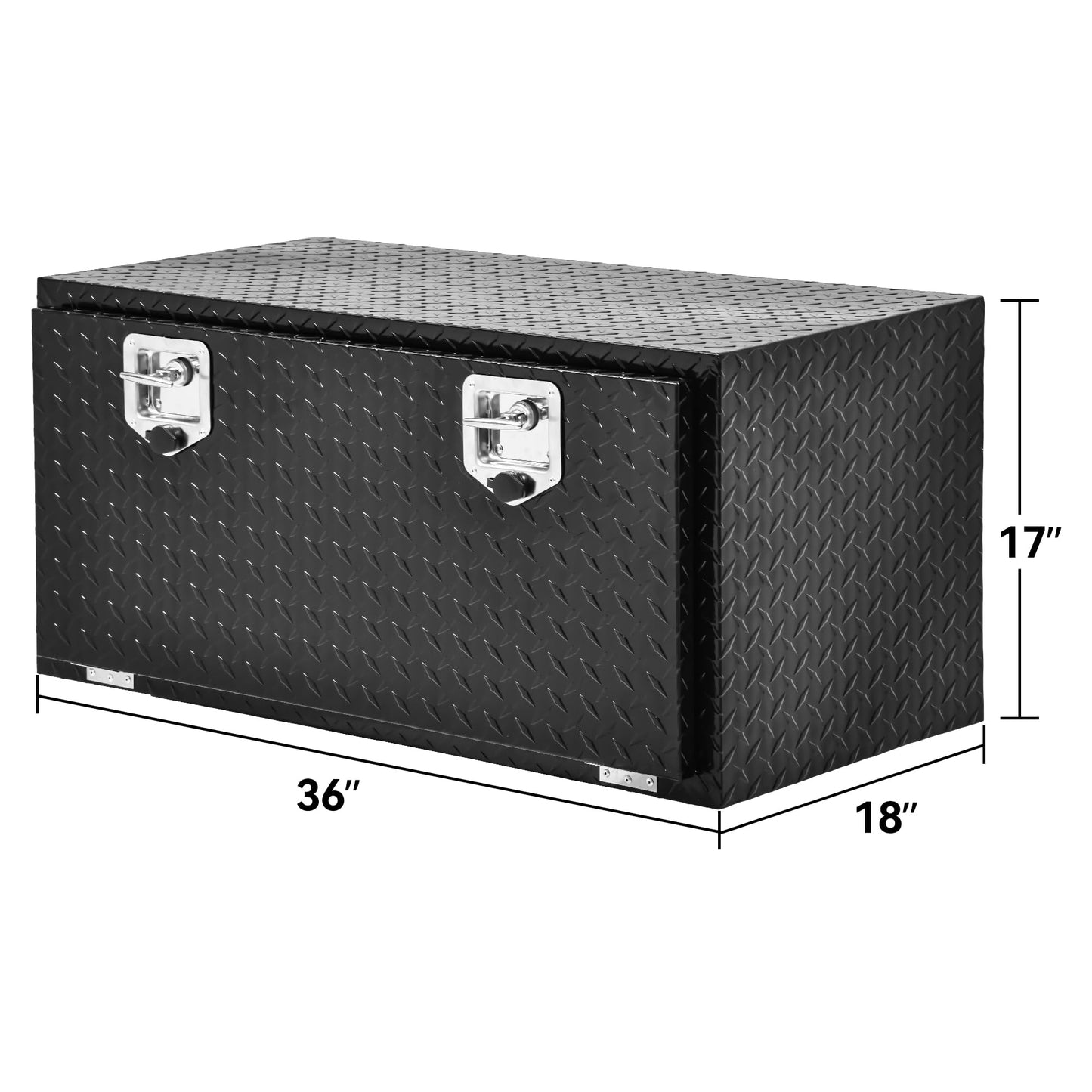YITAMOTOR 36 Inch Underbody Tool Box, Heavy Duty Aluminum Diamond Plate Truck Tool Box, Waterproof Trailer Storage Box for Pick Up Truck Bed, RV Trailer with T-Handle, Lock and Keys