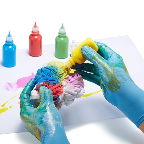 Kids Disposable Nitrile Gloves for 7-14 Years - Latex Free, Powder Free - for Crafting, Painting, Cooking, Cleaning -100 PCS (Blue)