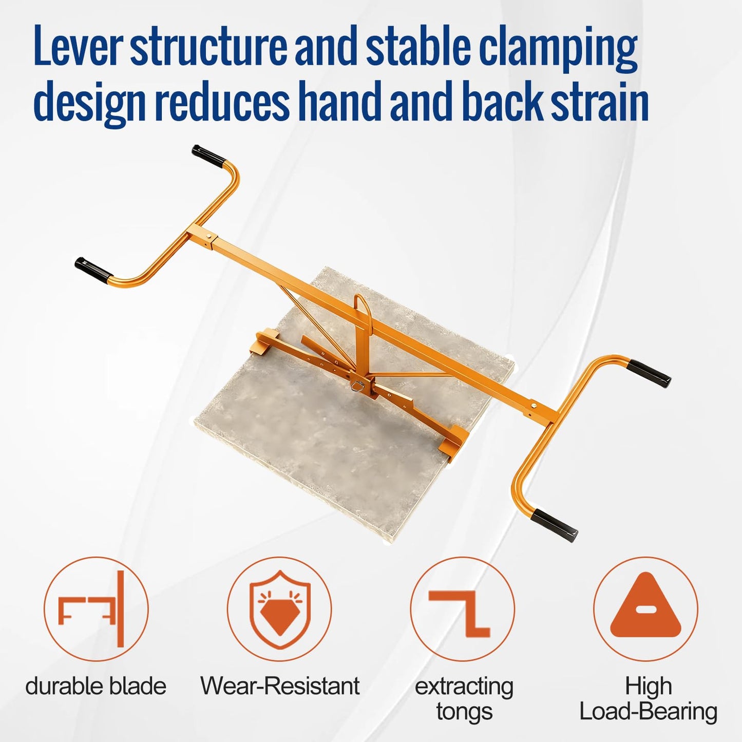Paver Slabs Lifter & Extractor Tool - Heavy-Duty Block Mover for 20-40 Inch Slabs, 330 lbs Capacity, Industrial Grade Material Handling & Lifting Equipment