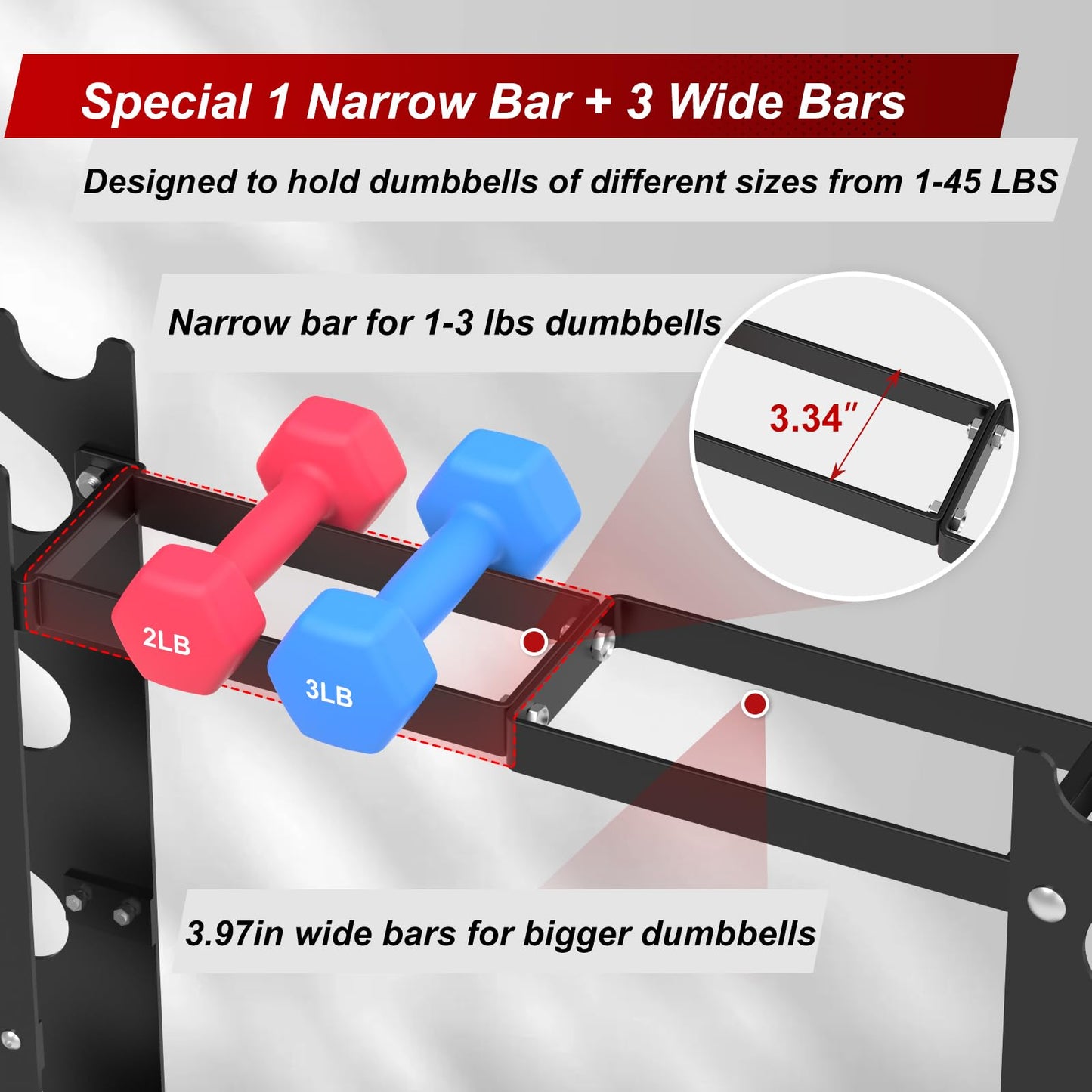 DERACY Dumbbell Rack Stand Only, 5 Tier Black Dumbbell Stand for Home Gym, Heavy Duty Steel Weight Rack Holds 8-30LB Pairs, 450LBS Capacity Free Weight Storage Organizer for Strength Training Equipment