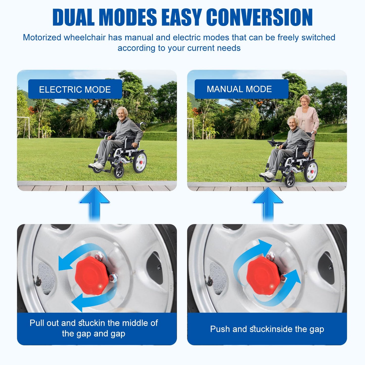 Electric Wheelchairs for Adults Lightweight Foldable Motorized Wheelchair for Seniors Support 330lb,500W Motor All-Terrain Power Wheelchair,Compact Size Travel Wheelchair Airline Approved