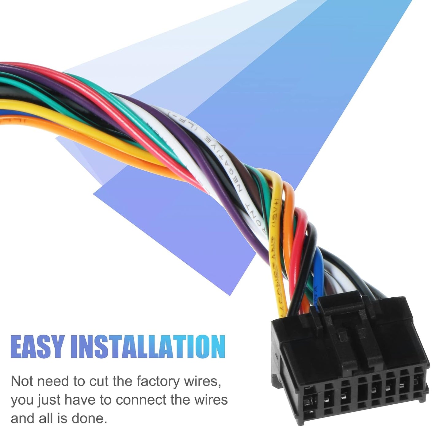 16 RDBS Pin Radio Wiring Harness Plug Fit for Pioneer CD DVD Stereo Power Speaker Wire Replacement Aftermarket