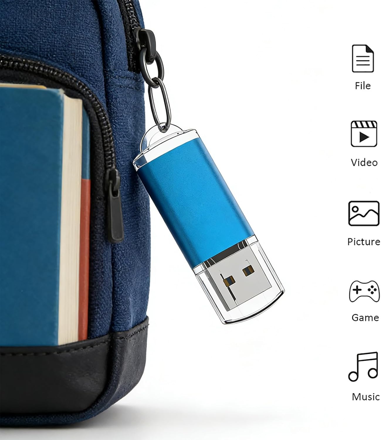 Maspen 8GB, 2.0 (Blue,8 USB Flash Drive USB Thumb Drives High Speed USB Memory Stick Zip Drives GB)
