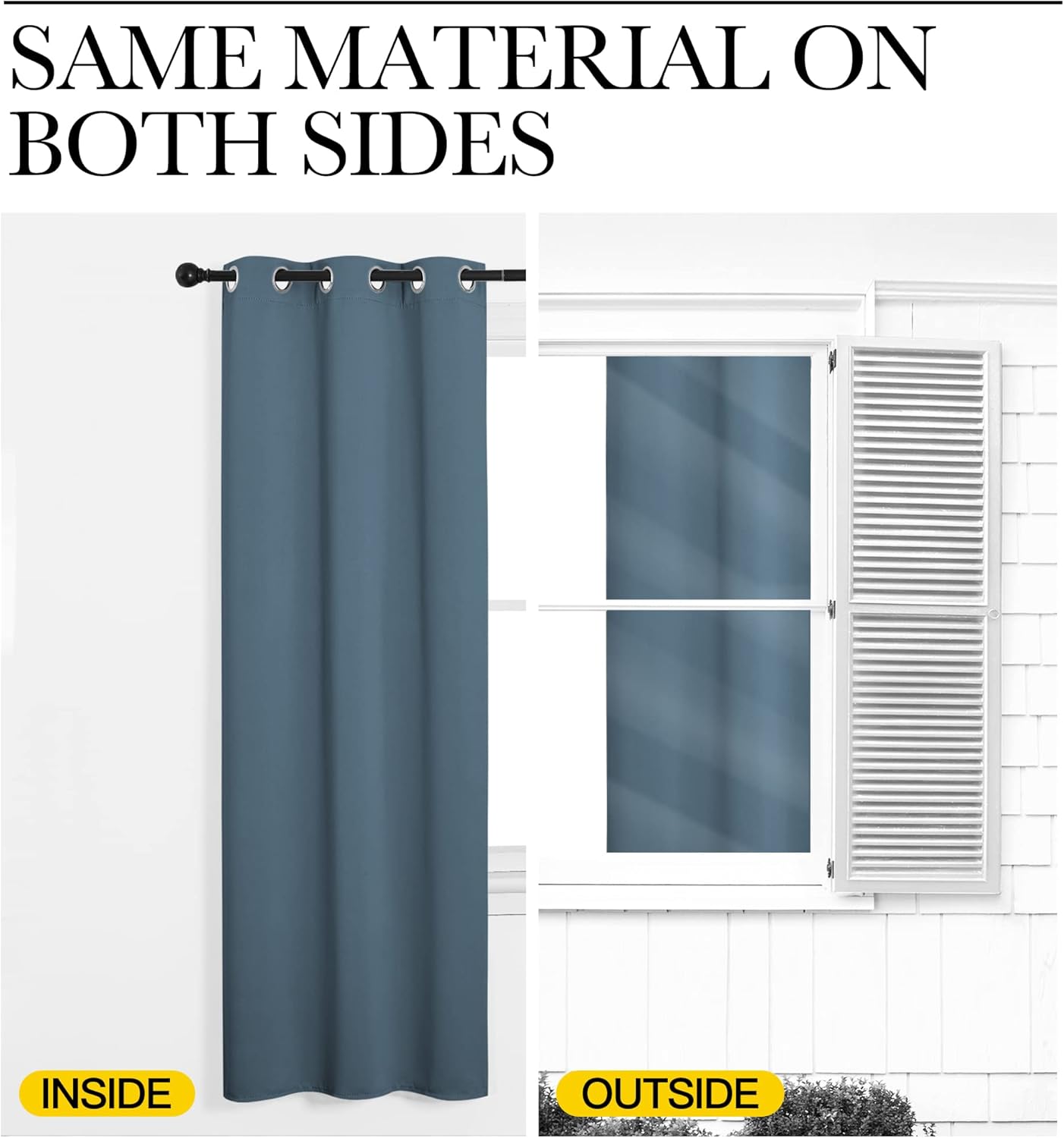 NICETOWN Smoky Blue Blackout Curtains - Thermal Insulated Drapes for Bedroom | 78" Length, 2 Panels, 42" Wide