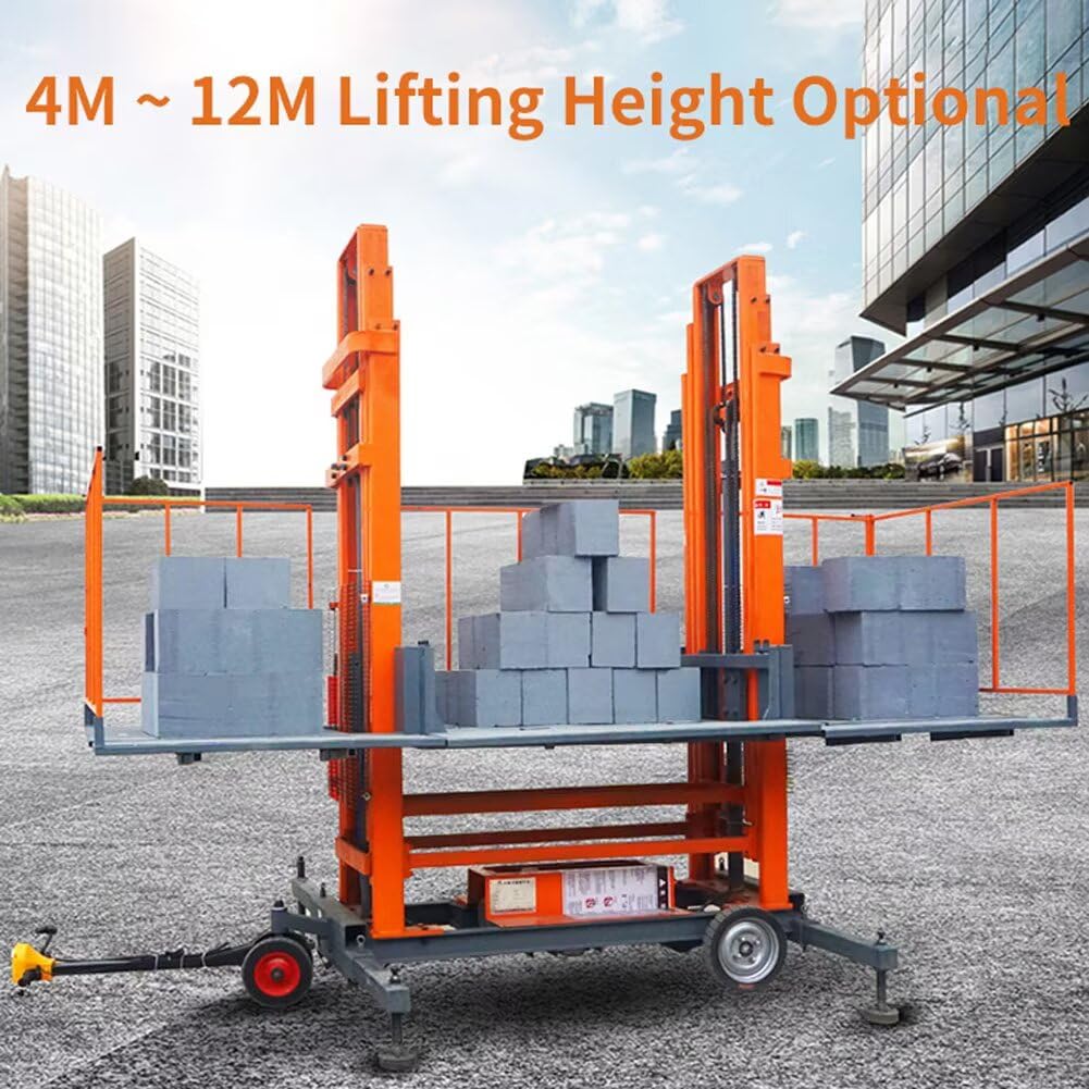 1Ton/2200Lbs Load Aerial Mobile Lifter Scaffolding,Electric Remote Control Lifting Platform,Hydraulic Masonry Work Platform for Construction Site Wall Laying Plastering