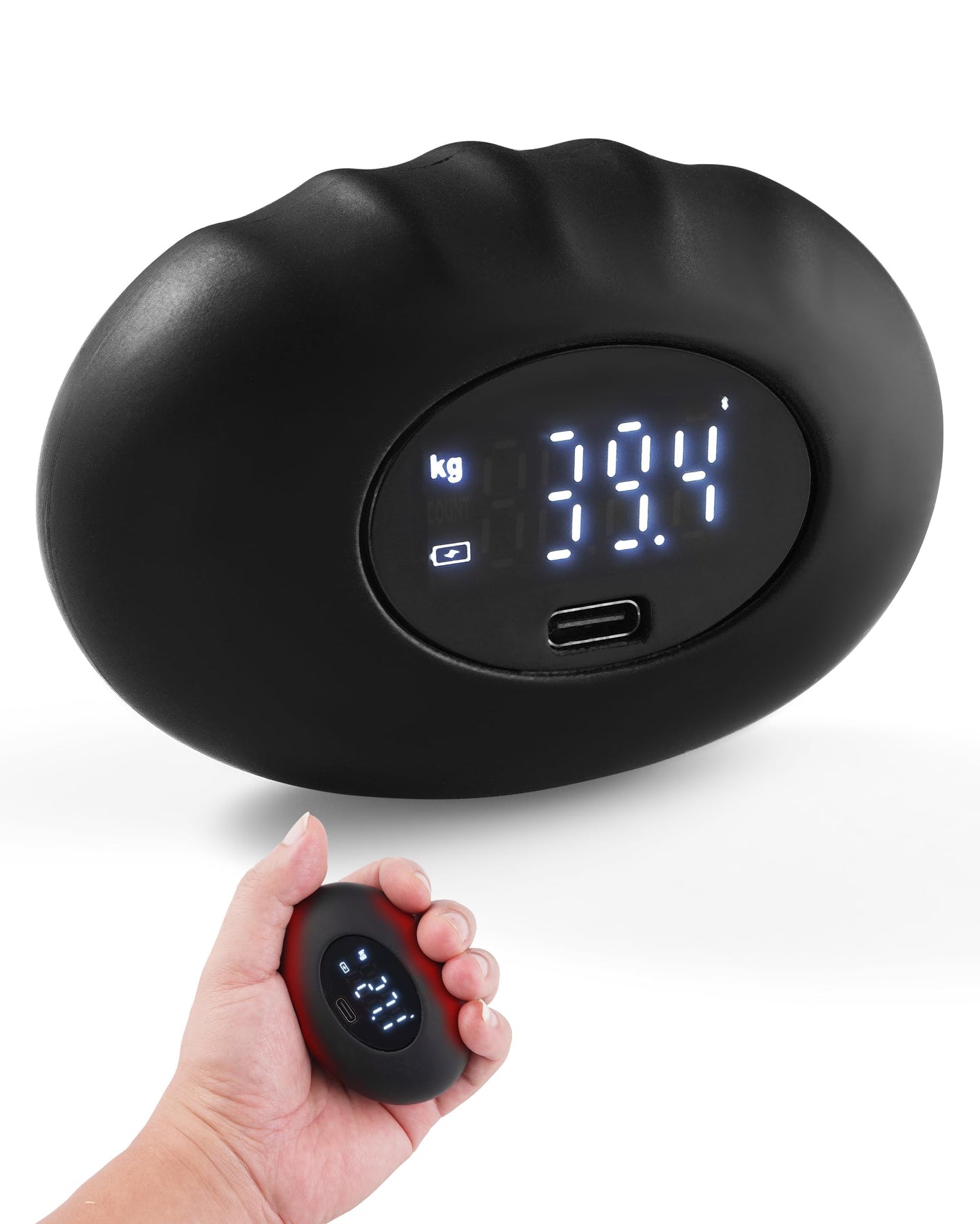 Hand Grip Strength Tester, Dynamometer Grip Strengthener, Digital Finger Palm Gripper Stress Balls, Electronic Squeeze Expander 396LB, Forearm Strengthener for Arthritis Carpal Tunnel Trainer Unzip