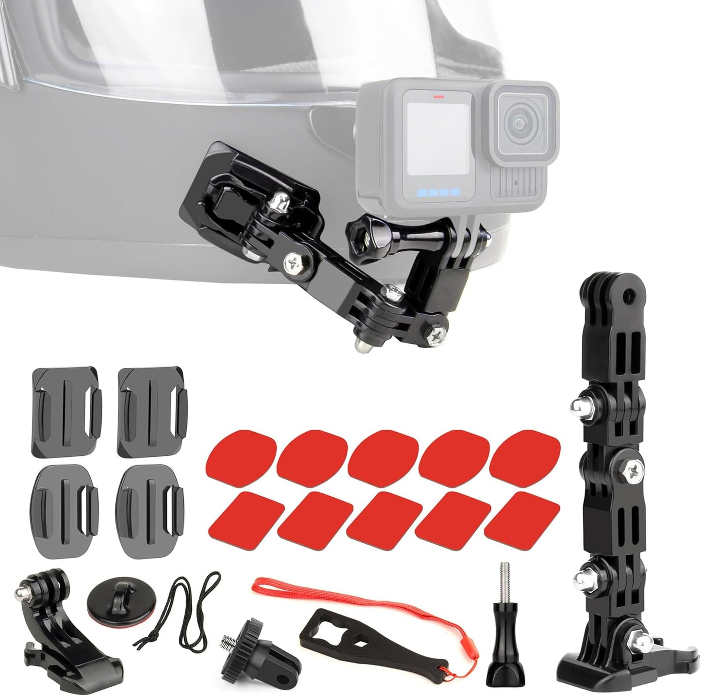 SOONSUN 13 12 11 10 9 8 7 6 5 4 Motorcycle Helmet Chin Mount Kits for GoPro Hero Hero Session, AKASO, SJCAM, Osmo