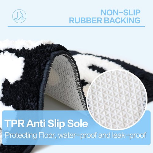 Get Naked Bath Mat - Ultra Soft Non-Slip Bathroom Rug | Funny Decor for Any Bathroom (Black)