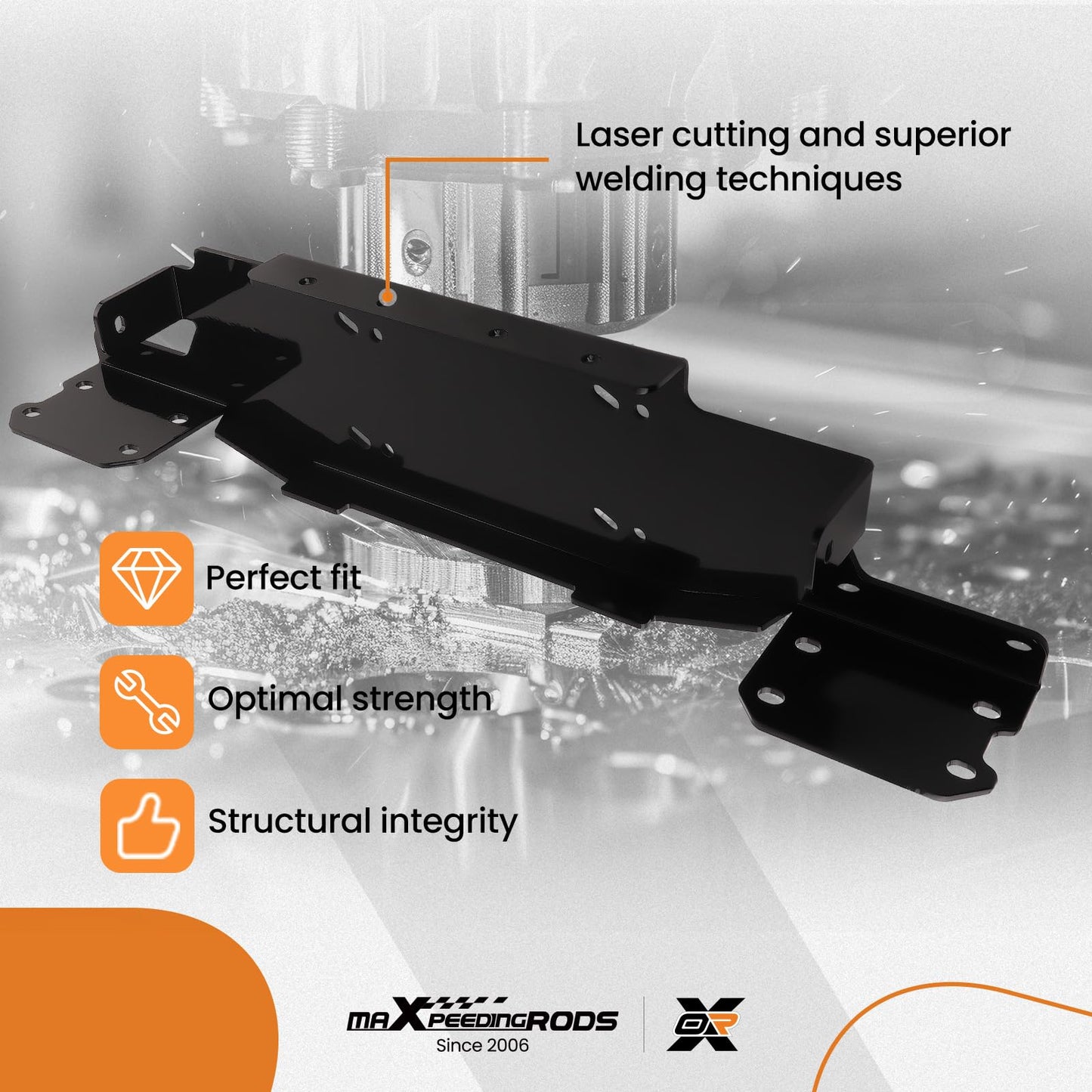 maXpeedingrods Winch Mount Plate for Jeep Wrangler JL/JLU 2018-2024, Front Bumper Winch Mounting Bracket Kit fit for Jeep Gladiator JT 2020-2024 with Metal Bumper