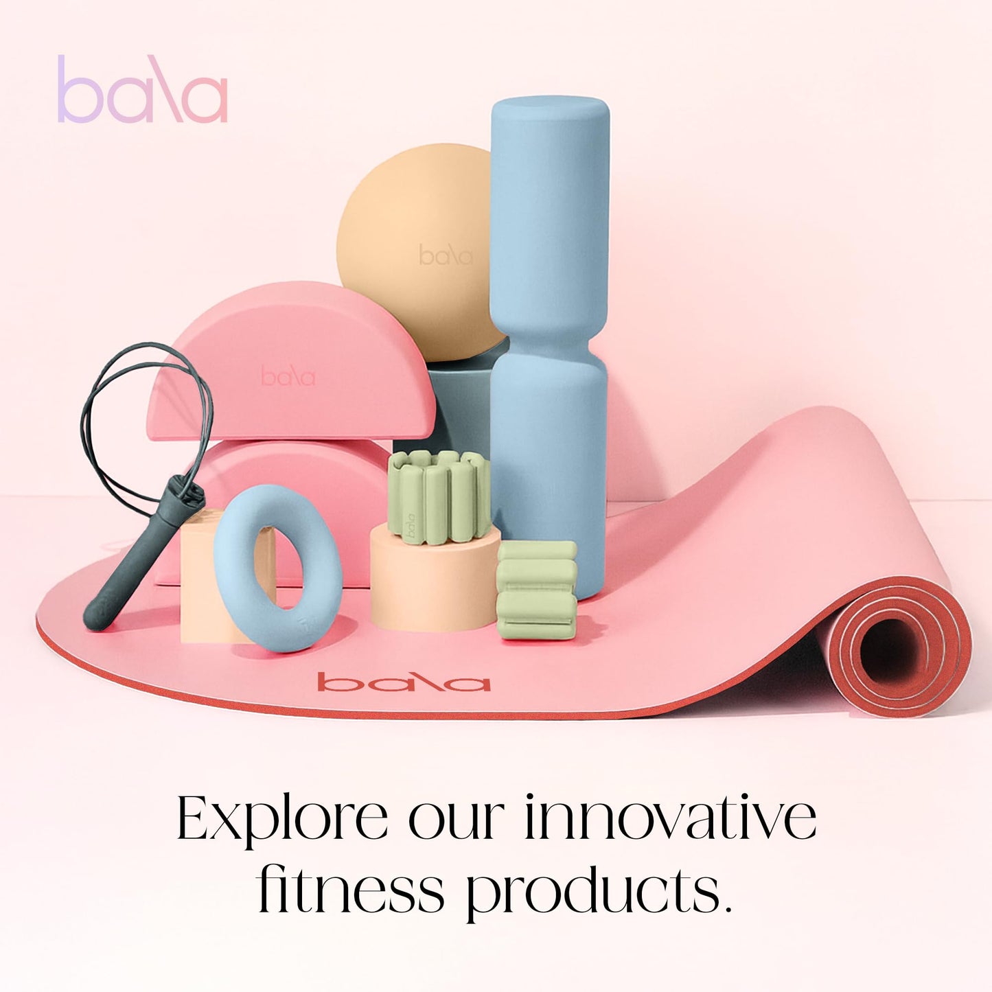 Bala Booty Bands Resistance Bands for Women & Men, 5-Pack - Elastic Exercise Bands for Working Out - Wrist, Ankle, Legs & Booty Bands - Workout Resistance Bands for Yoga, Pilates, Strength Training