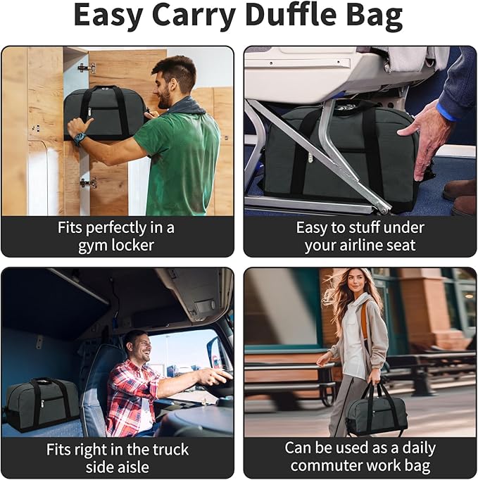 Small Gym Bag 14 inch lightweight Carry On Mini Duffel Bag for Travel Sport - Dark Grey