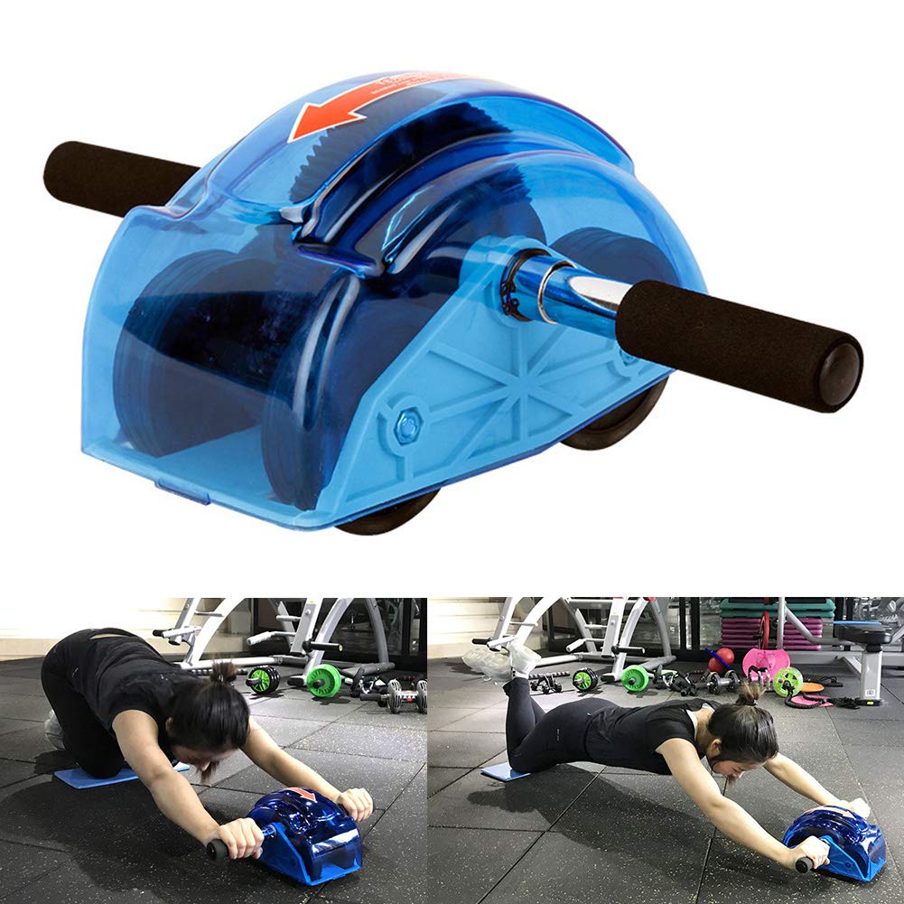 Ab Roller for Abs Workout Abdominal Exercise Rollers, Abdominal Roller 4 Wheels Ergonomic Grip for Core Strength Training Exercise for Home and Gym Use