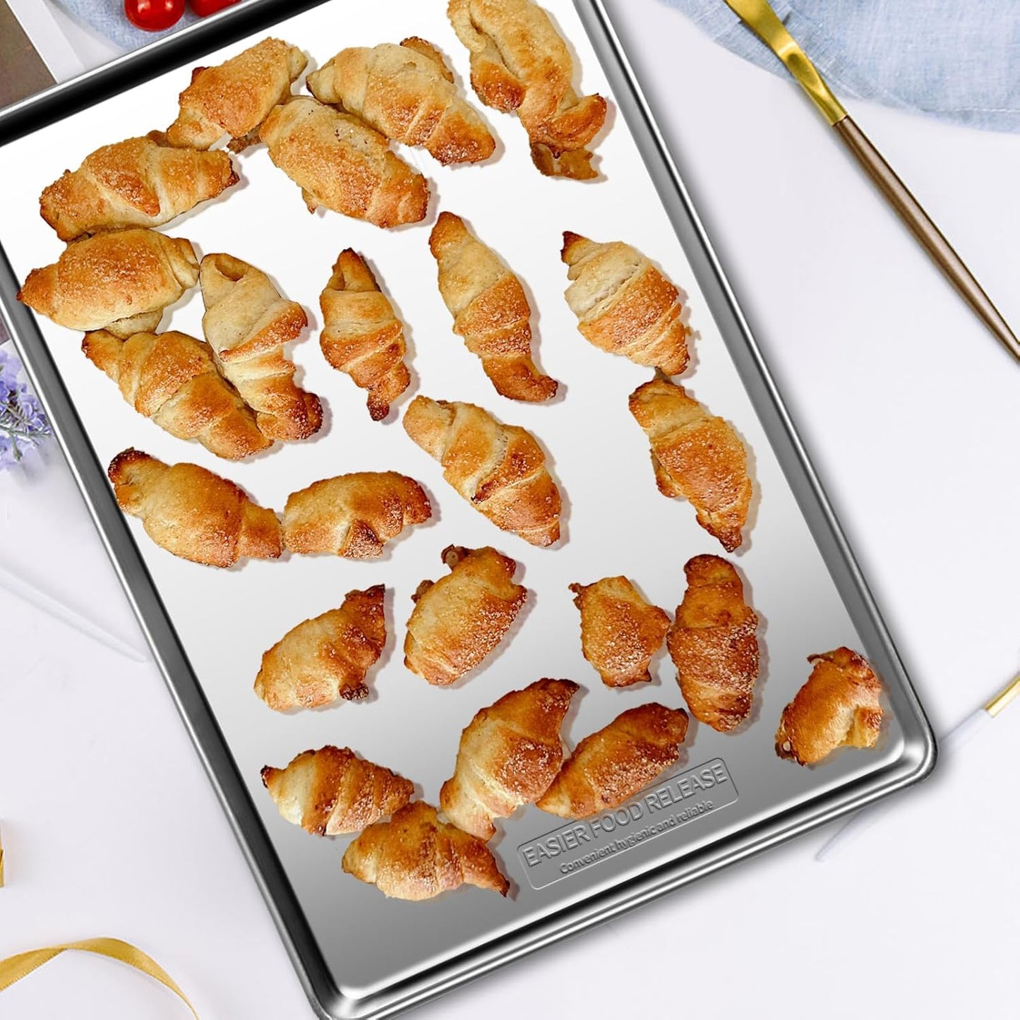 Skiennix Baking Sheet Pan Set - Commercial Quality Nonstick Cookie Trays | 2 Pack, 18x13 Inch