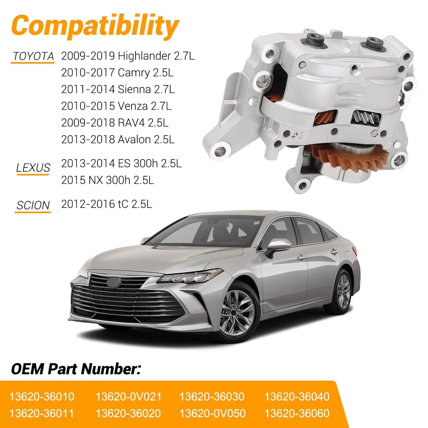 Keriolee 13620-36020 Engine Balance Shaft Assembly, 2ARFE Balancer Assy fits for 2009-2019 Toyota Avalon Camry RAV4 Sienna 2.5L 4-cylinder models, 13620-0V050 Tested Aftermarket Parts