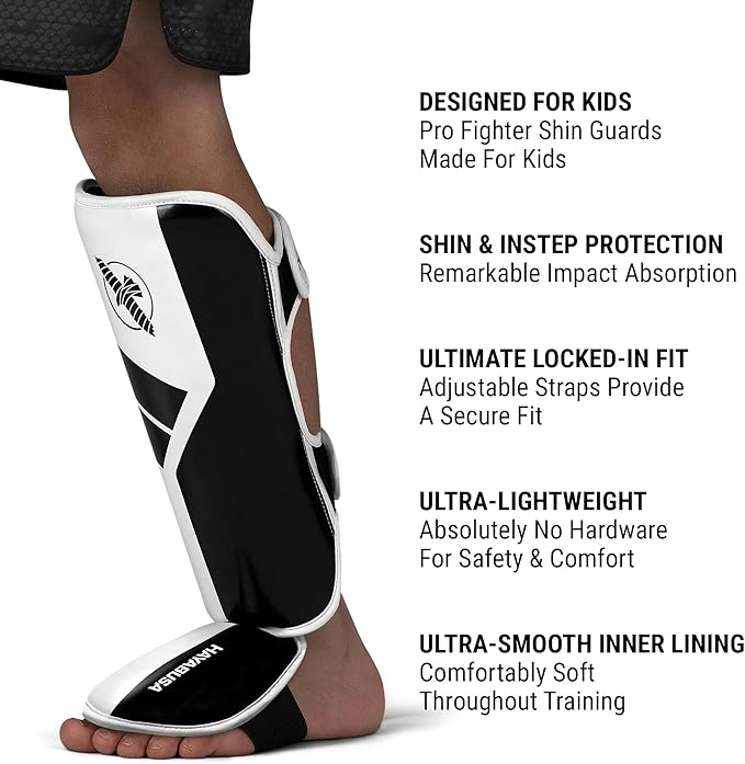 Hayabusa S4 Kids Shin Guards, Muay Thai, MMA, Kickboxing, Martial Arts