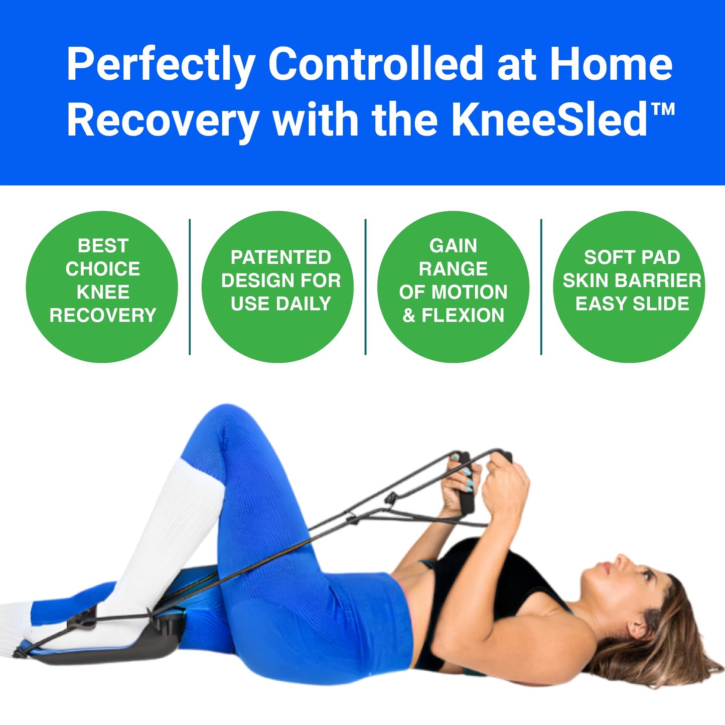 KneeSled™ Best choice after knee replacement surgery increases range of motion, stretches knees, improving mobility and flexibility leg exercise great for working out knee pain