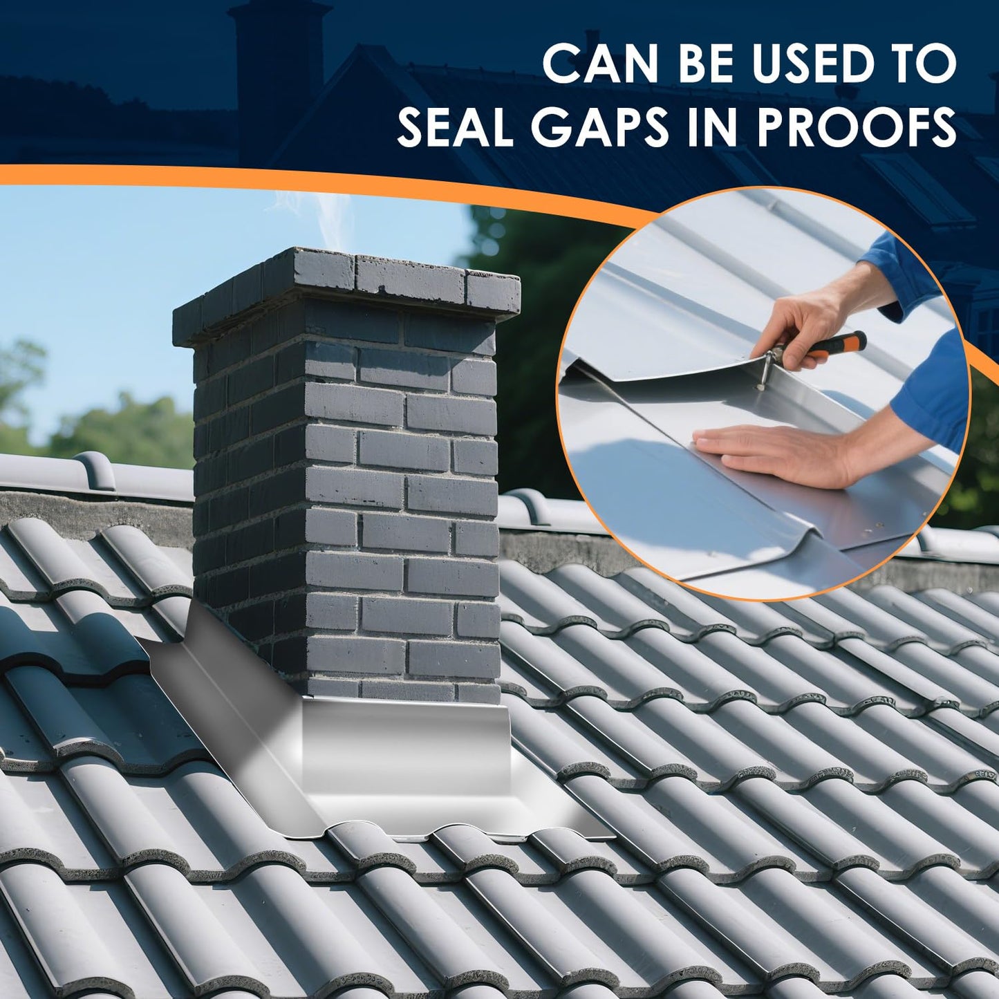 Aluminum Flashing Roll Roof Flashing – 40 Inch x 50 Ft | 0.3mm Thick Metal Roof Flashing for Windows, Doors, Siding, and Roofing Seals, Aluminum Roof Panels Preventing Roofing Stains and Moss