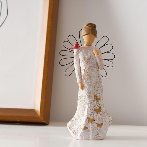 NAN ZAI NAN FANG Sympathy Angel Figurines - Hand-Painted Resin Statues for Loss | Serenity Prayer Gifts