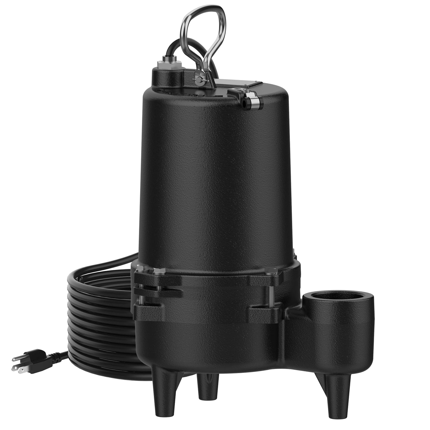 BOMGIE 1/2 HP Sewage Pump, Cast Iron Effluent Pump, Automatic Float Switch, Sewage Sump Pump for Sump Basin, Basement, Residential Sewage, 2'' NPT Discharge, Dark Black