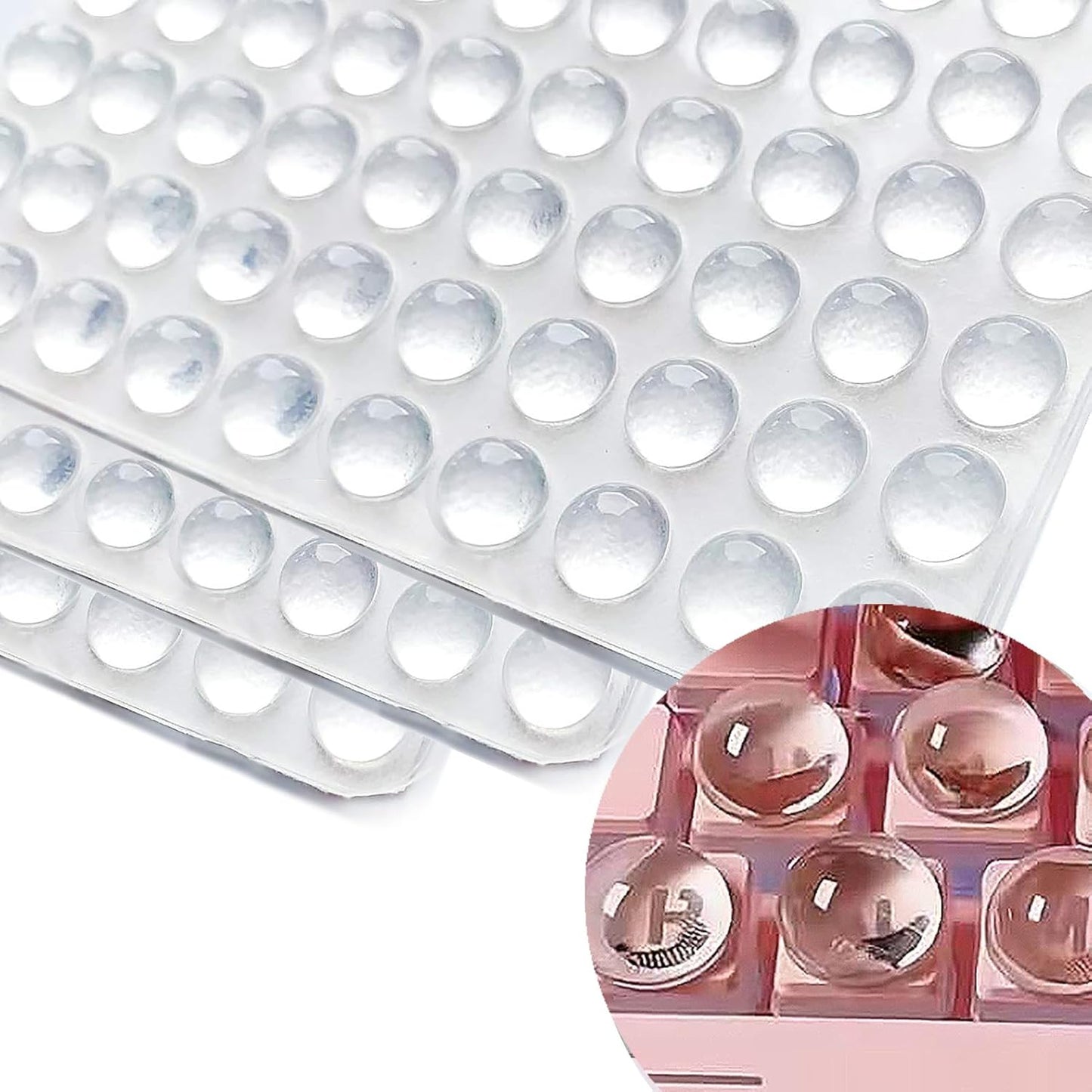 100 Pcs Glass Silicone Nail Art Typing Stickers, Clear Glass Long Nail Keyboard Cover, Reusable Adhesive Protective