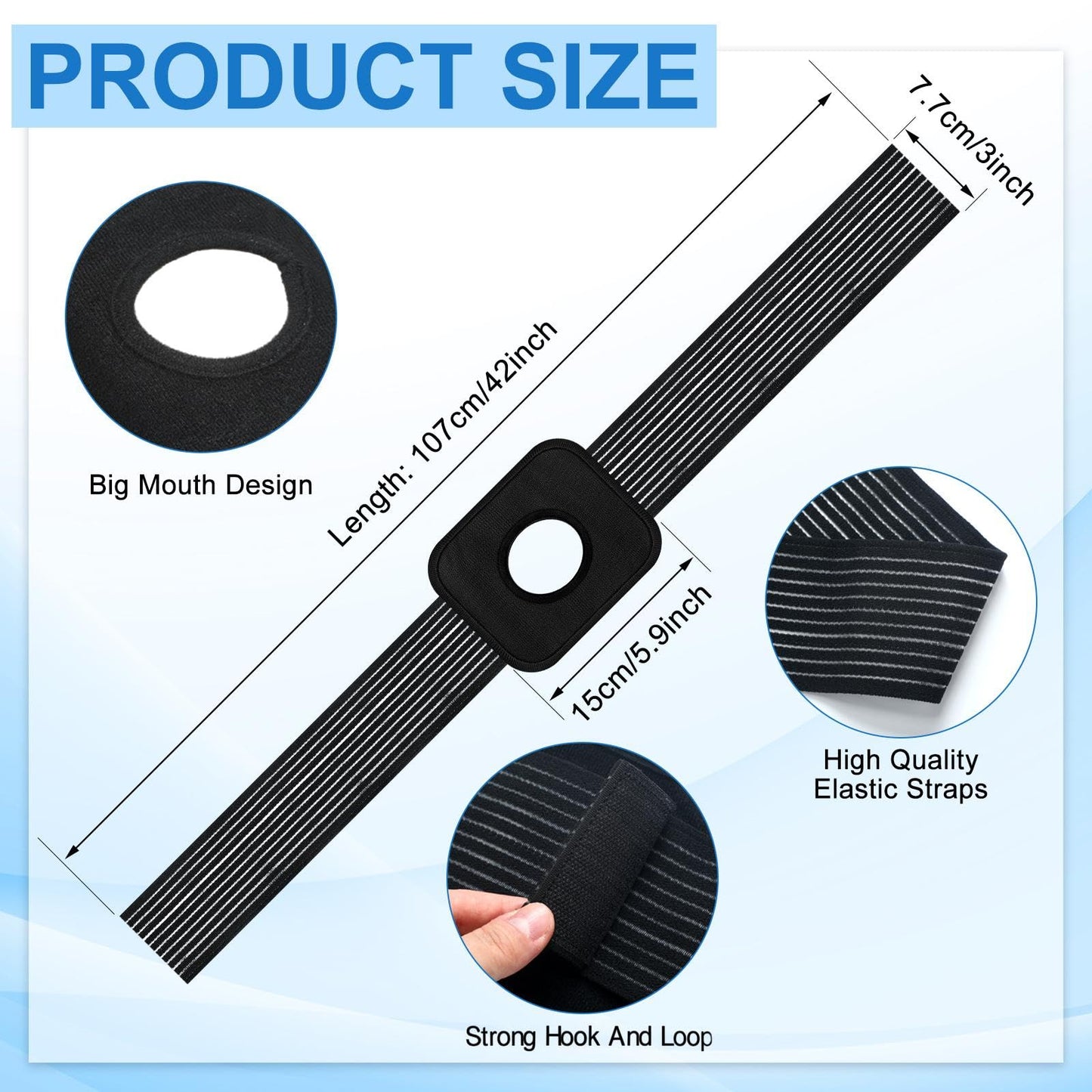 Geiserailie 4 Pcs Ice Wrap Ice Pack Strap Bandage for Ice Bag Adjustable Support Wrap 42 Inch Multipurpose Elastic Ice Bag Wrap Band Ice Belt for Wrists, Arms, Waists, Knees Cold Pack