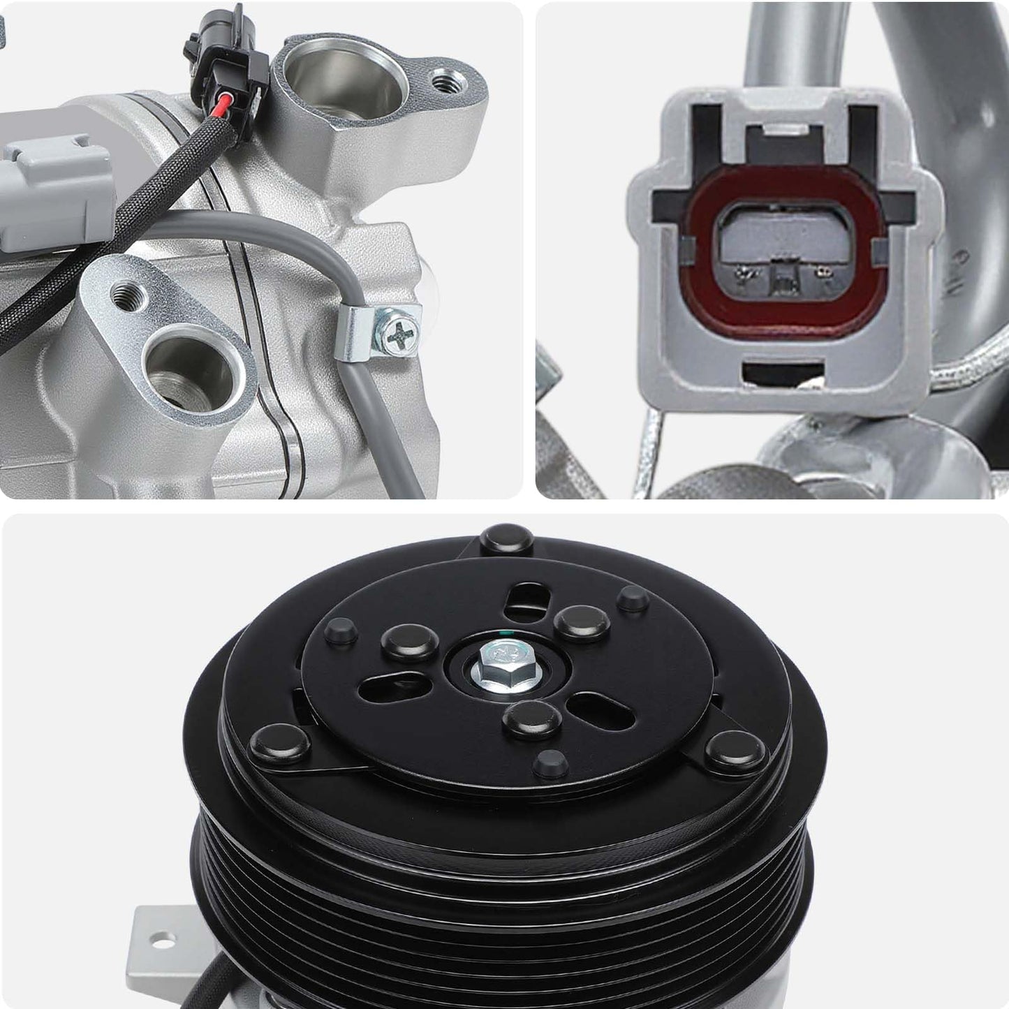 AISIN AFTERMARKET ACCN-00823 Air Conditioner AC Compressor - Compatible with INFINITI Q50 2014-2021 3.0L 3.7L, Q60 2017-2020 3.0L - with 7-Pulley Groove, with Clutch