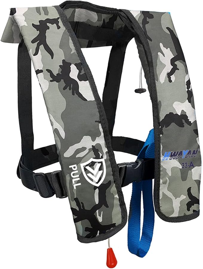 Automatic/Manual Inflatable Life Jacket| Inflatable PFD Kayak Vest Adult| Life Vest for Adults| Outdoor Water Sports| Supports up to 330 lbs|33g of Carbon Dioxide Cylinder