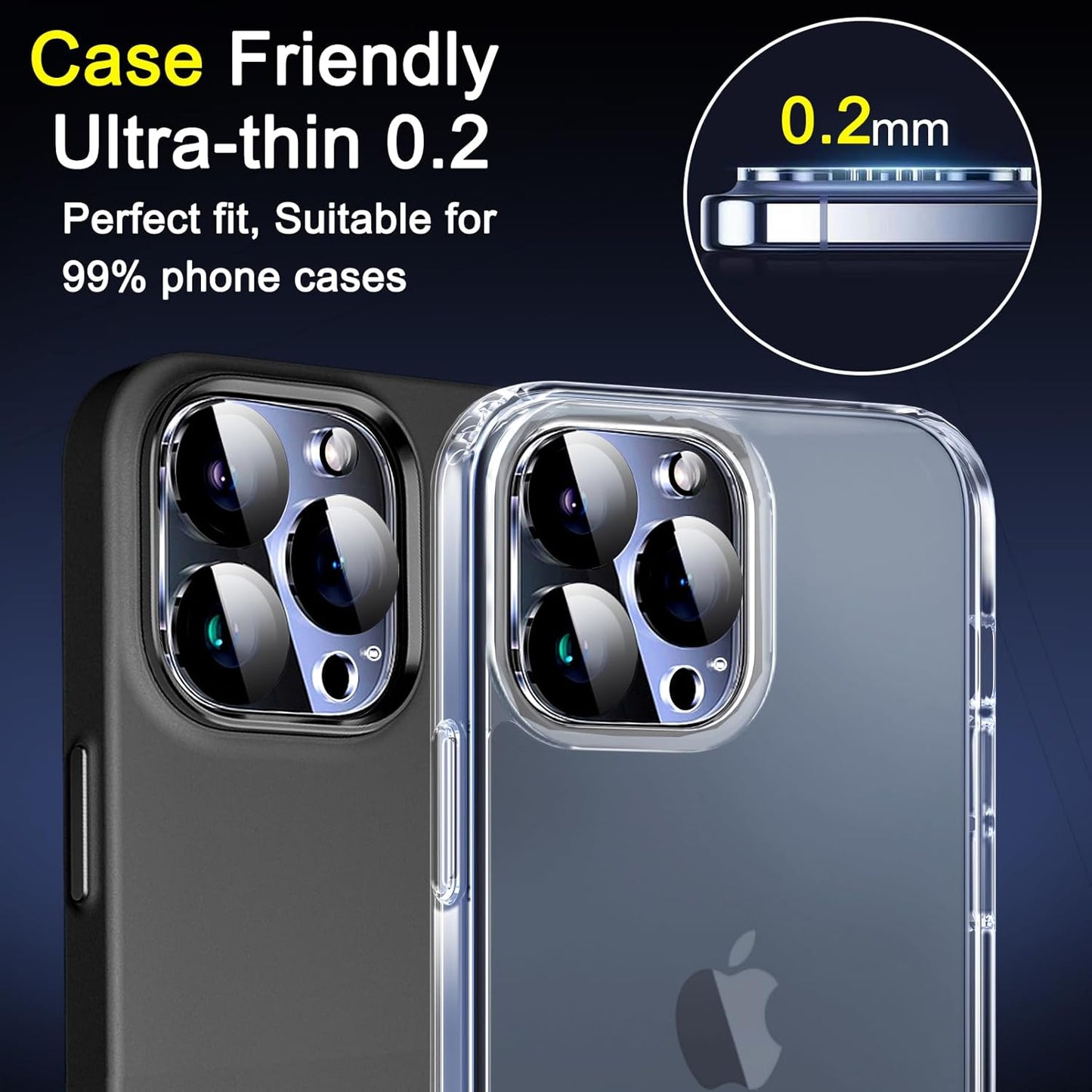 [6 Pack] 14 15 14 15 9H Ferilinso Camera Lens Protector for iPhone Pro Max iPhone Pro Max iPhone Pro iPhone Pro