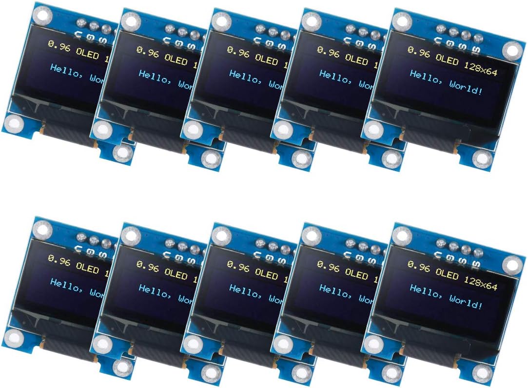 UMLIFE 10PCS 0.96" 12864 128x64 SSD1306 I2C (10PCS, OLED Module OLED Display Driver IIC Serial Self-Luminous Display