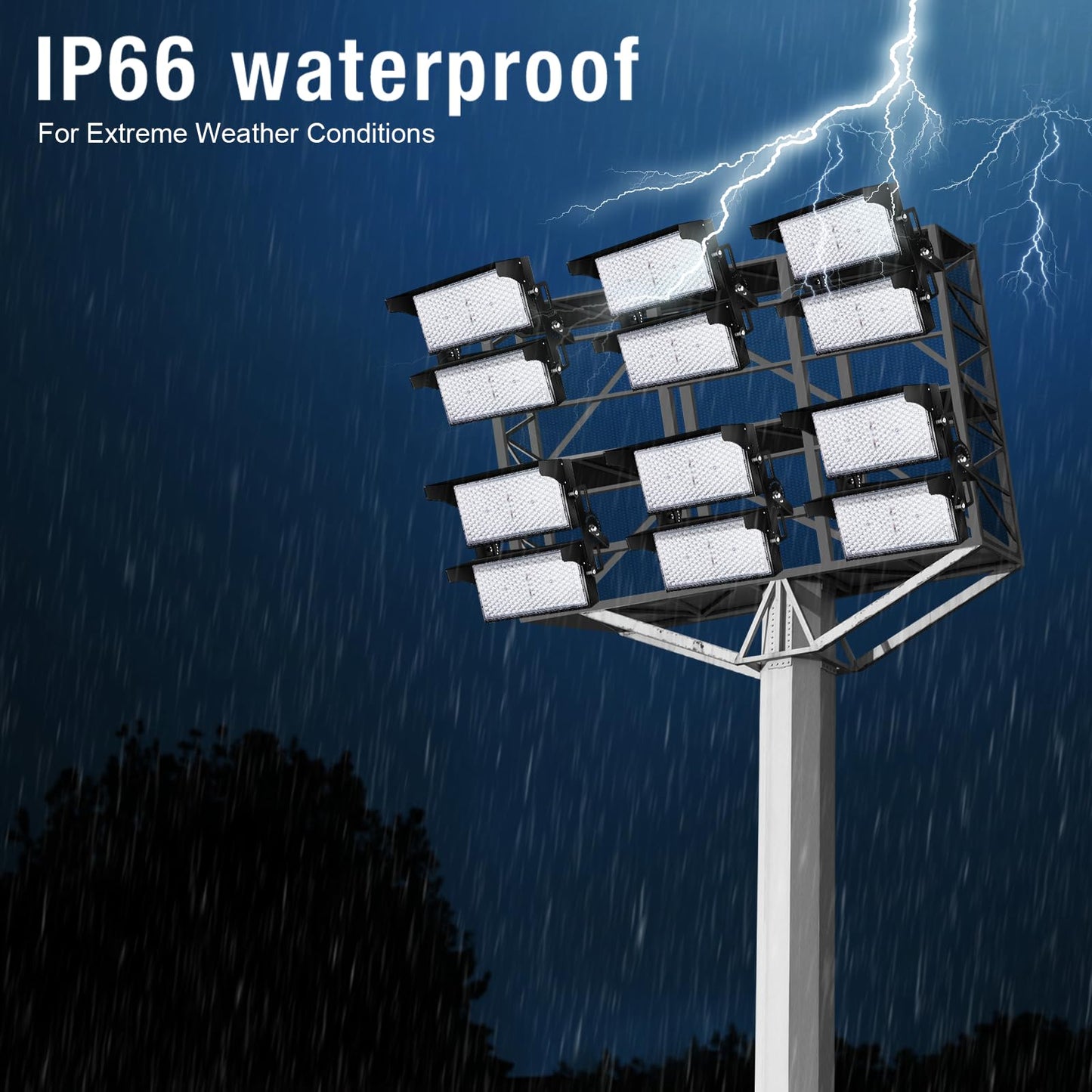 Tomourd 900W Led Stadium Lights, IP66 High Power Outdoor Sport Court Arena Light Pro-Grade High Mast Lighting with Dimmable 10KV Surge Protection Commercial and Industry for Large Area Lighting