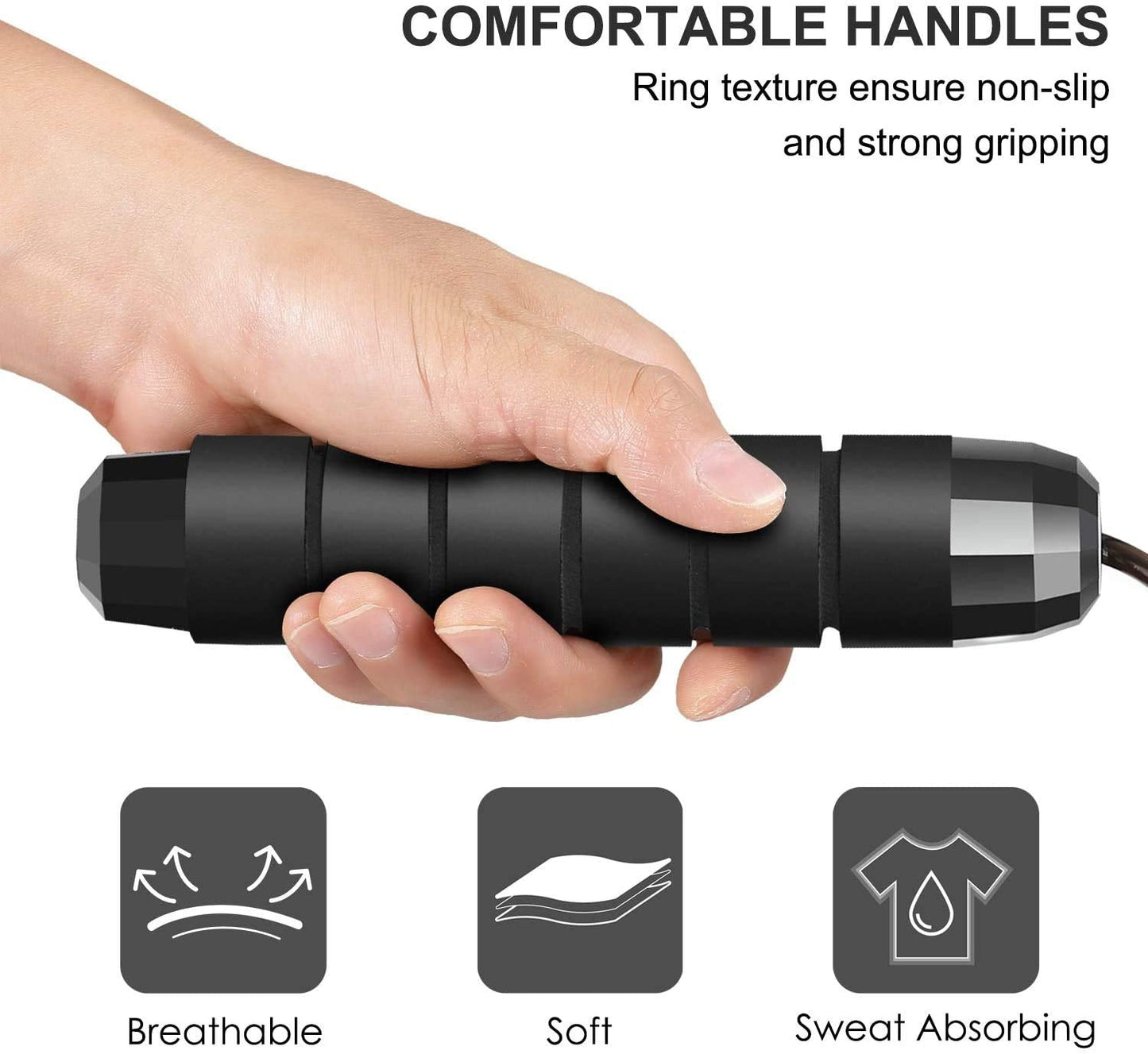UJEFF Jump Rope, Tangle-Free Rapid Speed Jumping Rope Cable with Ball Bearings for Women, Men, and Kids, Adjustable Steel Jump Rope Workout with Foam Handles for Fitness, Home Exercise & Slim Body