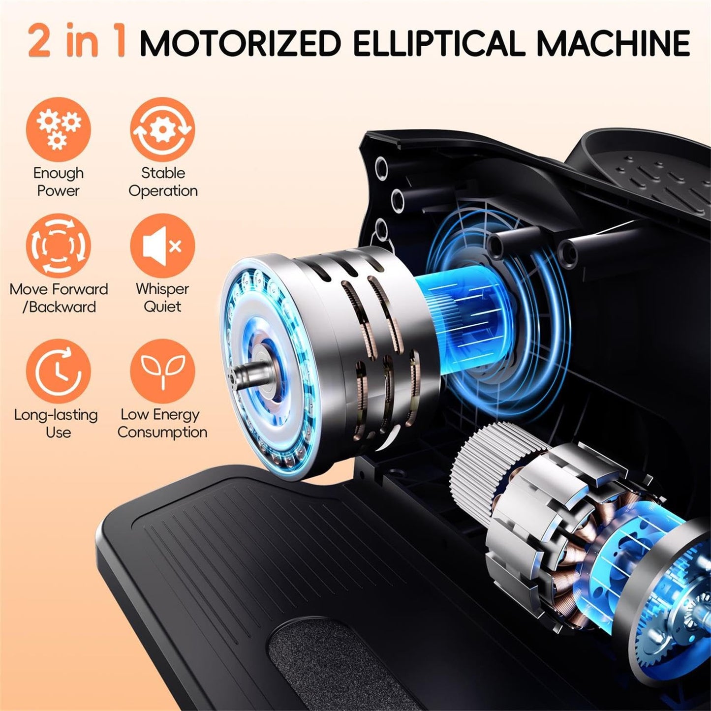 Under Desk Elliptical Machine,Foot Exerciser for Seniors Fully Assembled, Quiet & Portable Electric Seated Pedal Exerciser with Remote Control & 12 Adjustable Speeds