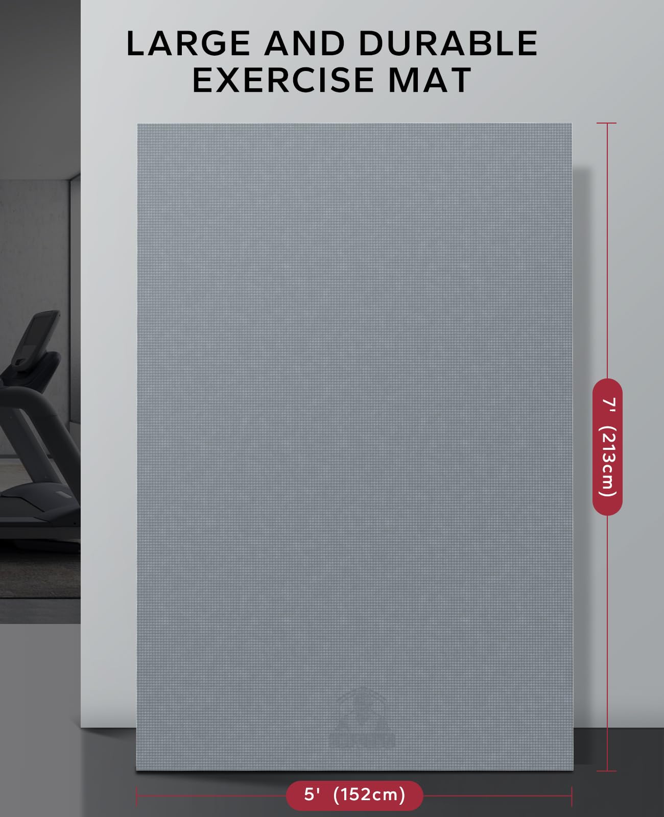 HAPBEAR Extra Large Exercise Mat-7'x5'x8mm(1/3 inch), Non-Slip, Ultra Durable, Thick Workout Mats for Home Gym Flooring Cardio, Yoga Mats for Fitness, High-Density Exercise Mat, Shoes-Friendly