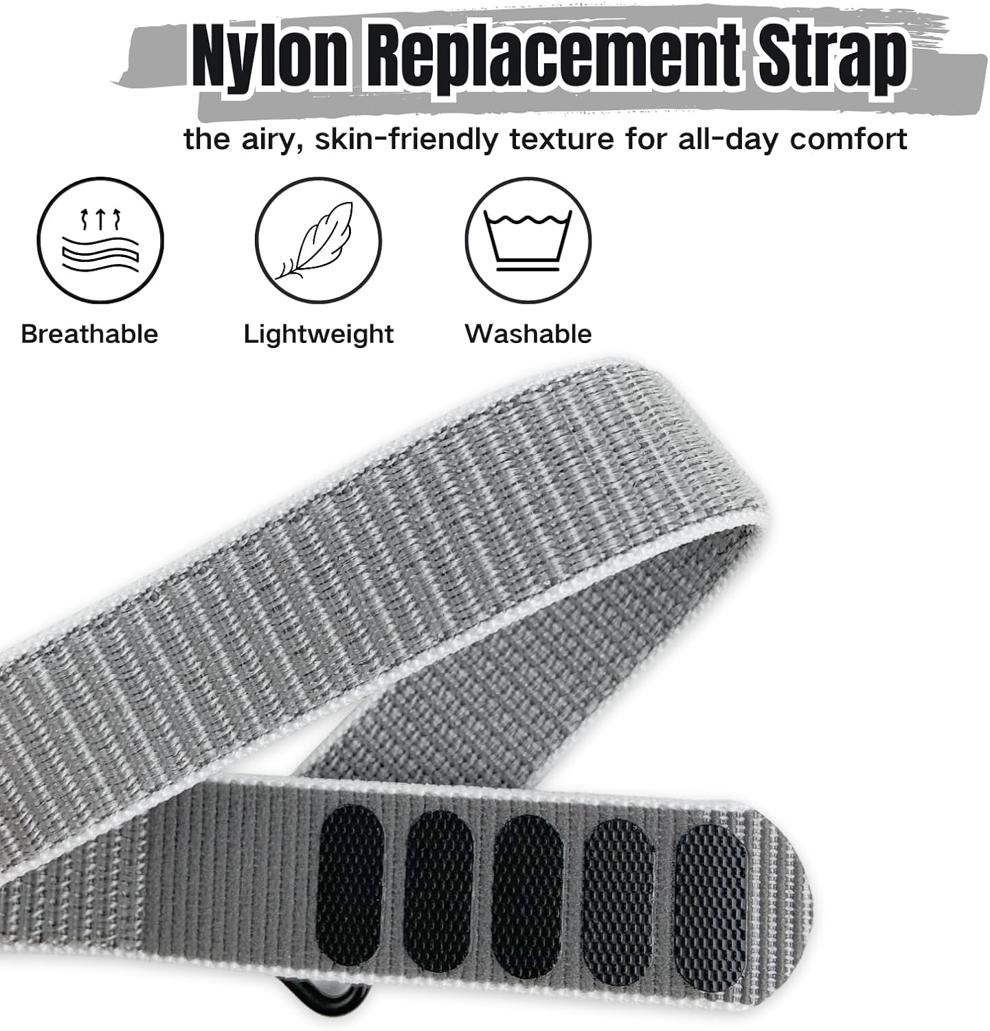 CAMTOVGCA Nylon Loop Compatible with Hume Band, Nylon Replacement Strap, Soft Adjustable Breathable Sport Wristband