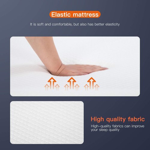 FDW 8-Inch Gel Memory Foam Mattress - Medium Firm | Pressure Relief & Cooling | White Bed in a Box