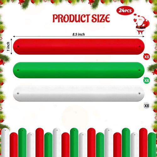 LBSXQGS Holiday Wrapping Paper Holder - 24Pcs Red, Green & White Storage Solution for Christmas Gifts