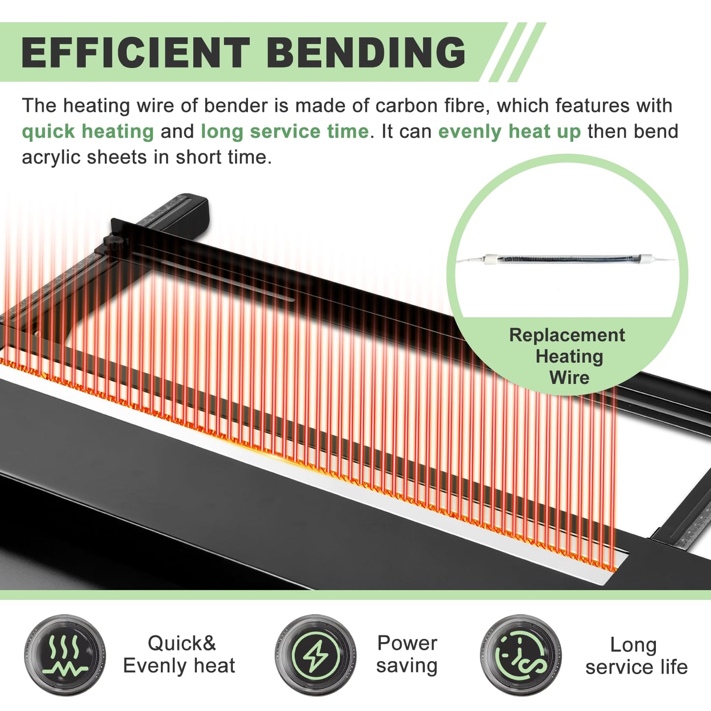 Digital Acrylic Plastic Bender 24" Acrylic Bending Machine with Spare Heating Wire, Plastic Bending Machine with Adjustable Length&Angle Acrylic Strip Bender Heater 110V (Black)