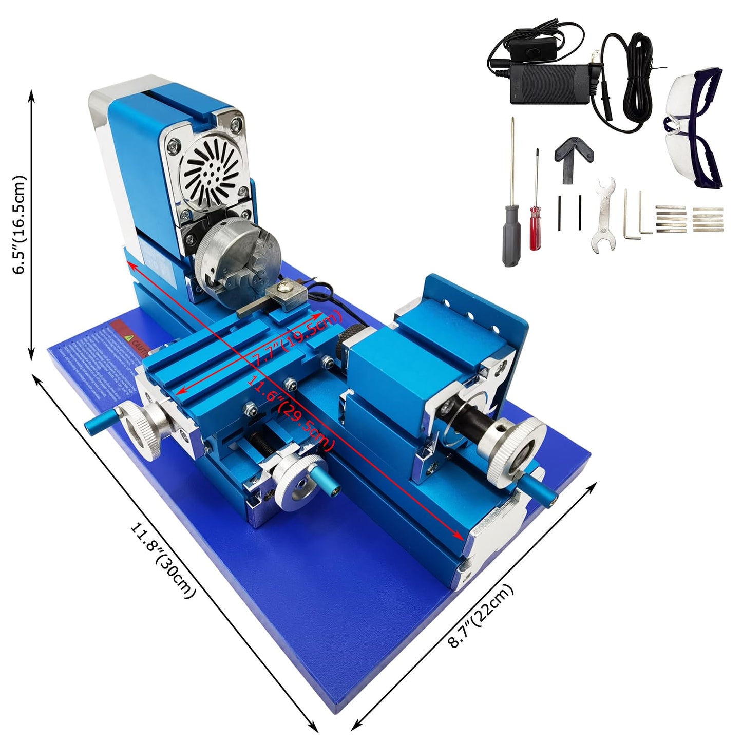 INTBUYING All-metal Miniature Lathe 100-240V Didactical Mini Metal Lathe Machine 20000rpm for Teaching Demonstration Woodworking DIY