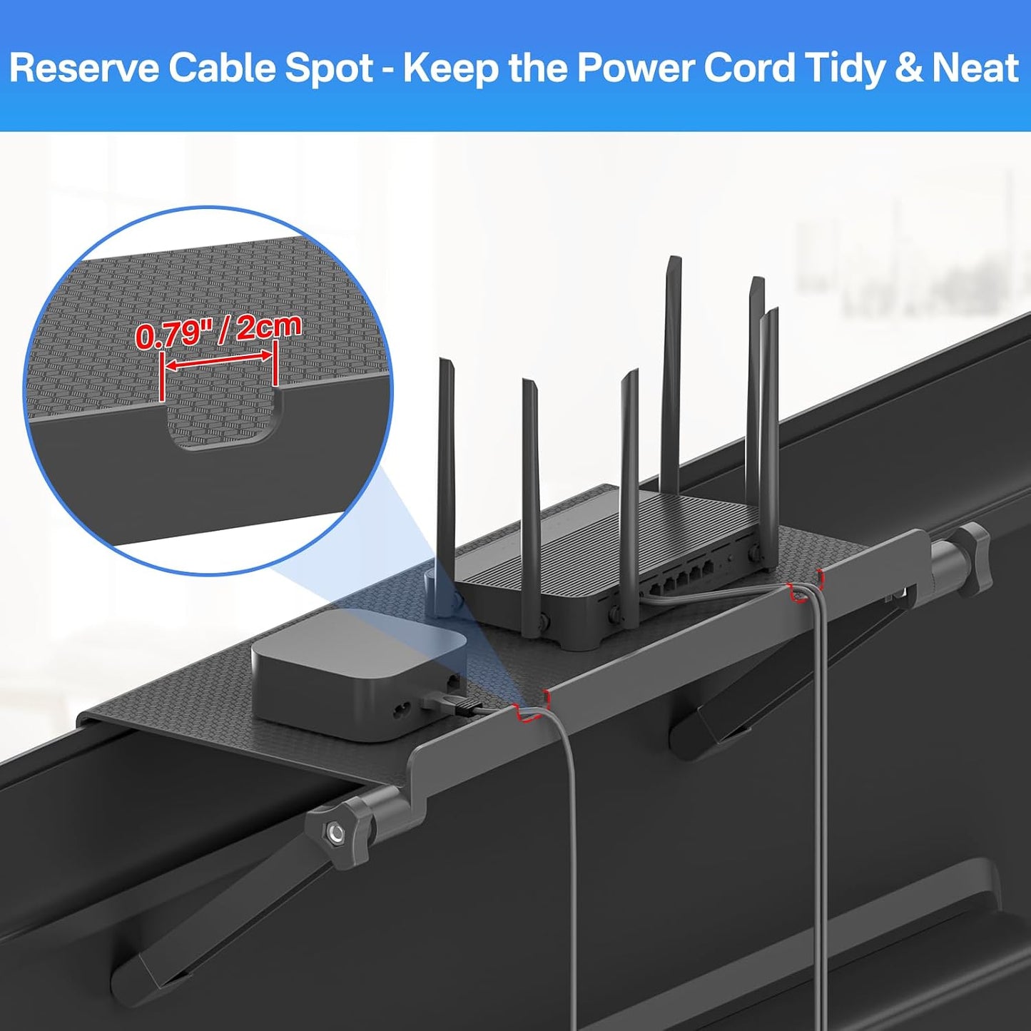 13 Inch Wide Platform TV Top Shelfs - Adjustable Cable Box Shelf for Wall Mounted TV Shelf for Cable Box, Streaming