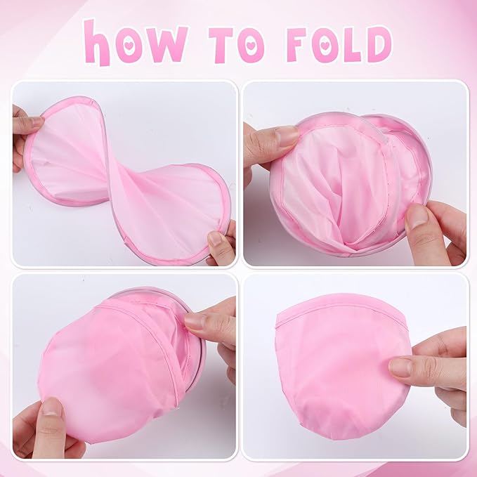 Gejoy Foldable Flying Disc Fans Bulk with Bags 9.8 Inch DIY Sublimation Handheld Cooling Fan Beach Flying Disc for Summer Outdoor Games Activities Birthday Wedding Party Favors