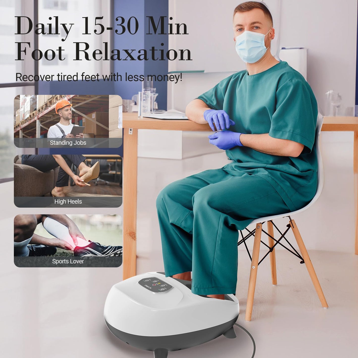 CuPiLo Foot Massager with Heat, FSA Eligible HSA Upgraded Full Feet Shiatsu Massage for Neuropathy, Remote Control Multi-Level Settings for Plantar Fasciitis, Birthday Day Gifts for Women Men(White)