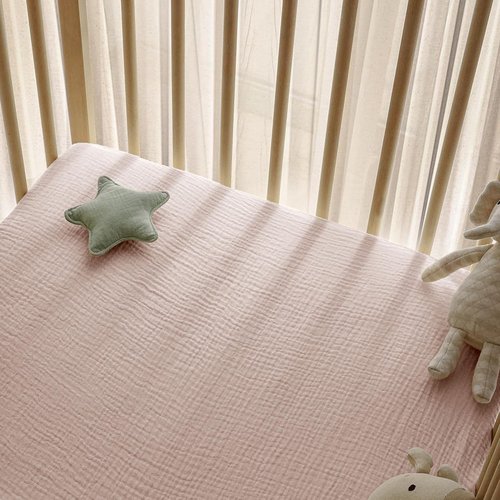 Little Grape Land Muslin Crib Sheets - Soft & Breathable 100% Cotton | 2 Pack, Fog Flower, 52x28 Inches