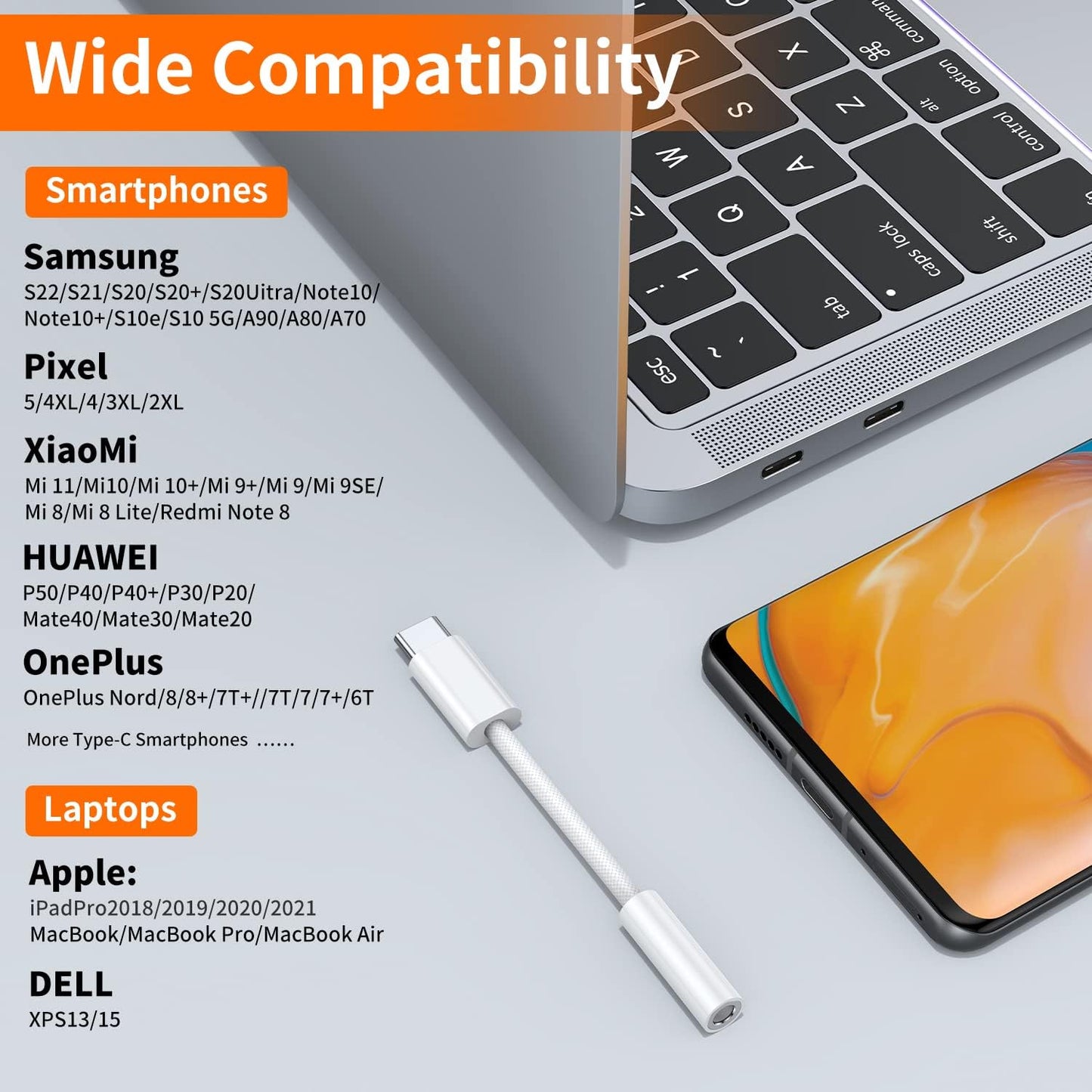 JXMOX 3.5mm (2-Pack), 17 16 15 S23 S24 S25 9 8 USB Type C to Female Headphone Jack Adapter USB C to Aux Audio Dongle