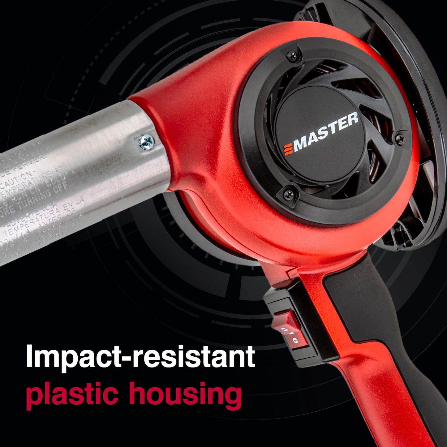 Master Appliance HG-501T Lightweight Industrial Heat Gun, High Airflow, Lightweight Plastic Housing, Great for Handheld Use, Adjustable Stand-1200F, 120V, 1680W, 14 Amps - Assembled In USA