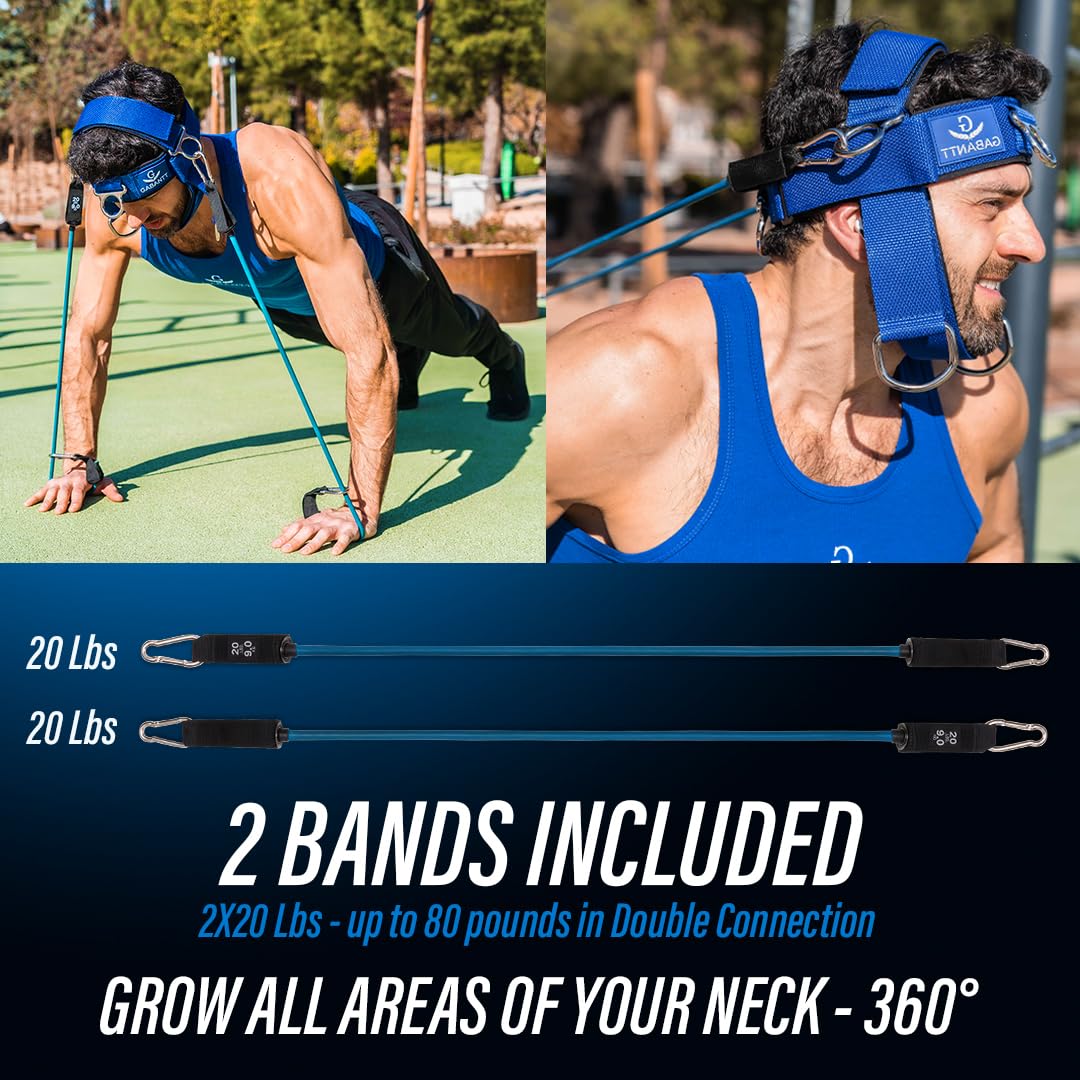 G Gabantt- Neck Exerciser and Neck Trainer. Adjustable Neck Harness Weight Lifting, 4 Way Neck Training - Head Harness for Neck Exercises and Neck Muscle Builder. Neck Strengthener Workout Equipment