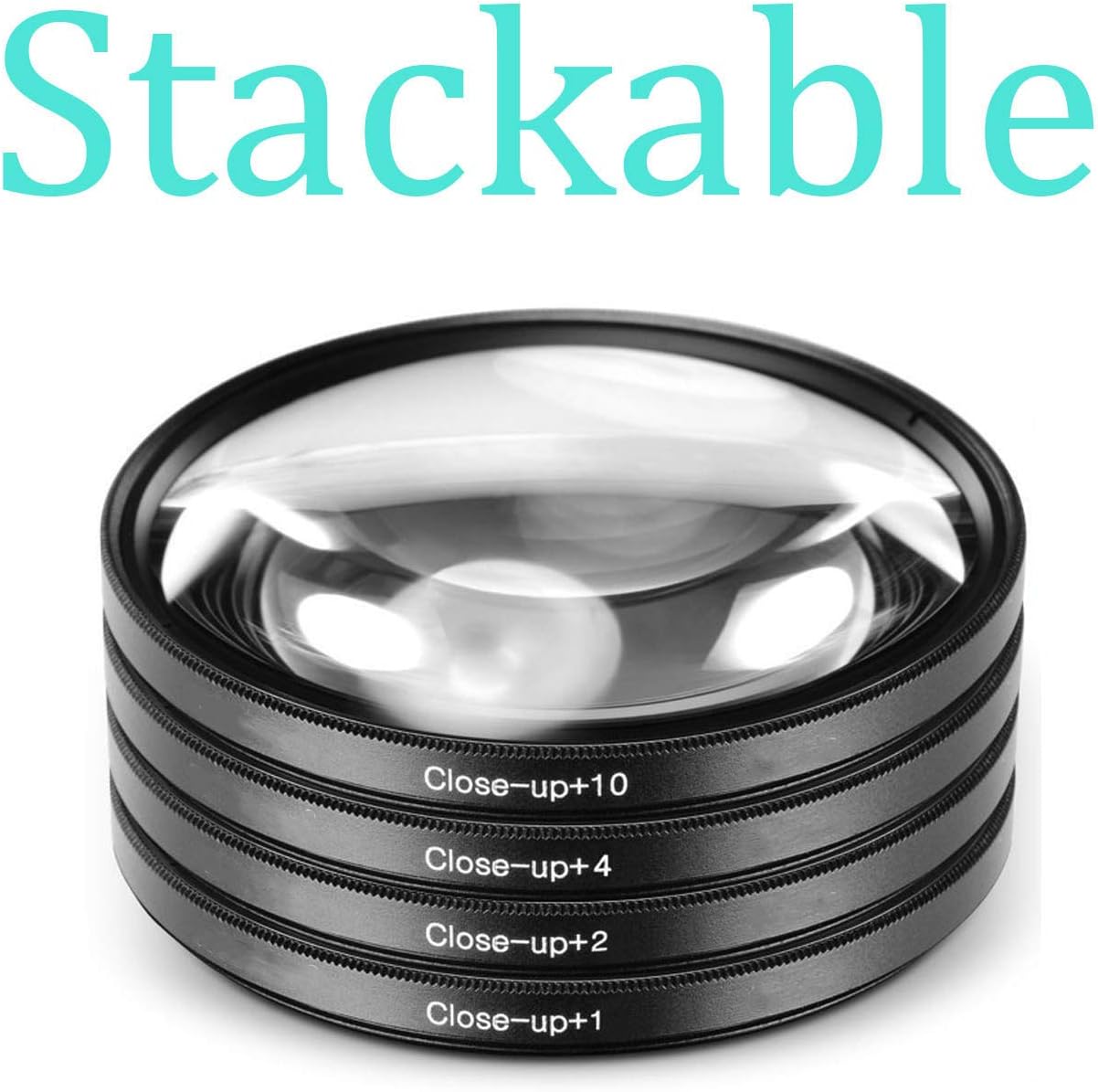 Big Mike's 67mm Set (+1, +2, +4 +10 Close-Up Filter and Diopters) Magnification Kit for Select Canon, Sony, FujiFilm