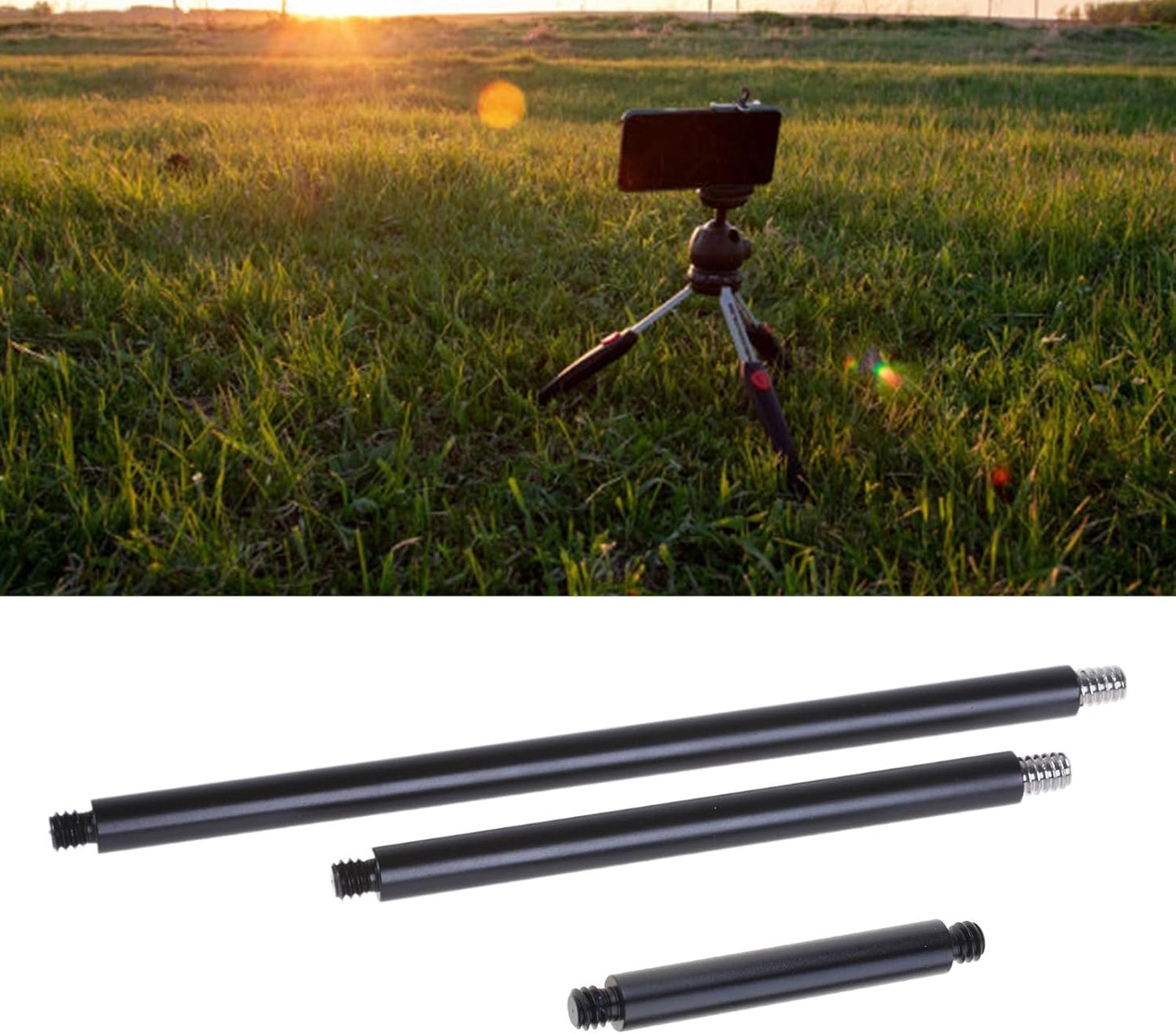 YROHGKPN 1/4" Handheld Tripods Mount Monopods Extension Rod Poles with Threaded for Stabilize for DSLR Cameras Camera