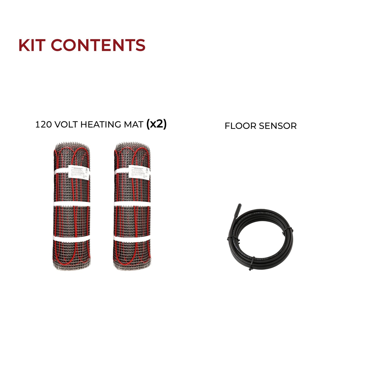 LuxHeat 150sqft Floor Heating Mat Kit - 120v Electric Radiant In Floor Heating System - Easy to Install Heated Flooring System w/Self-Adhesive Mesh Includes Monitor & Sensor - Excludes Thermostat